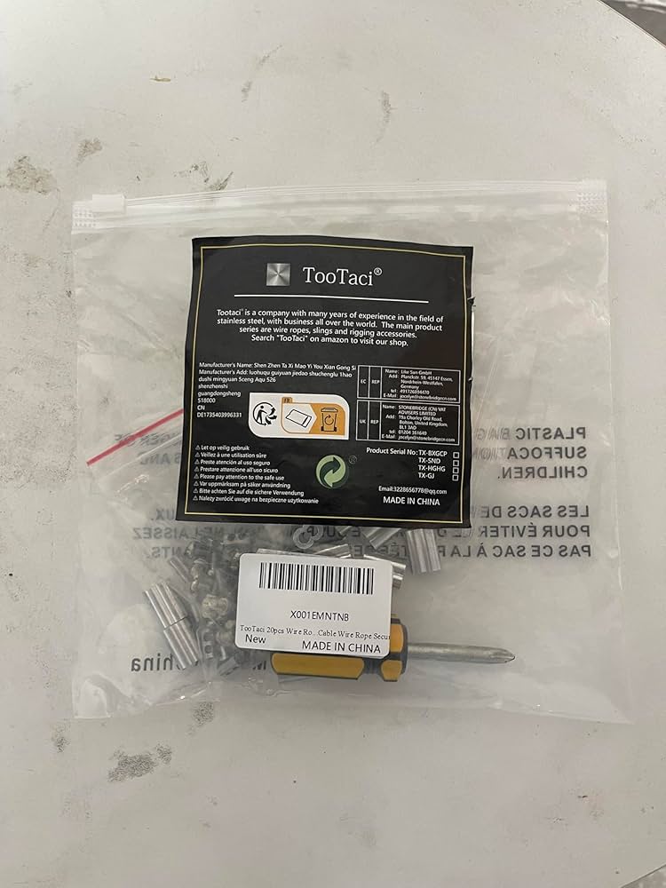 PATIKIL 4mm Hole Wire Rope Clips Set, 4 Pcs 304 Stainless Steel Single Holes Lock Cable Clamps Clip With M4 Hexagon Screws Spanner For Cable Fittings, Silver