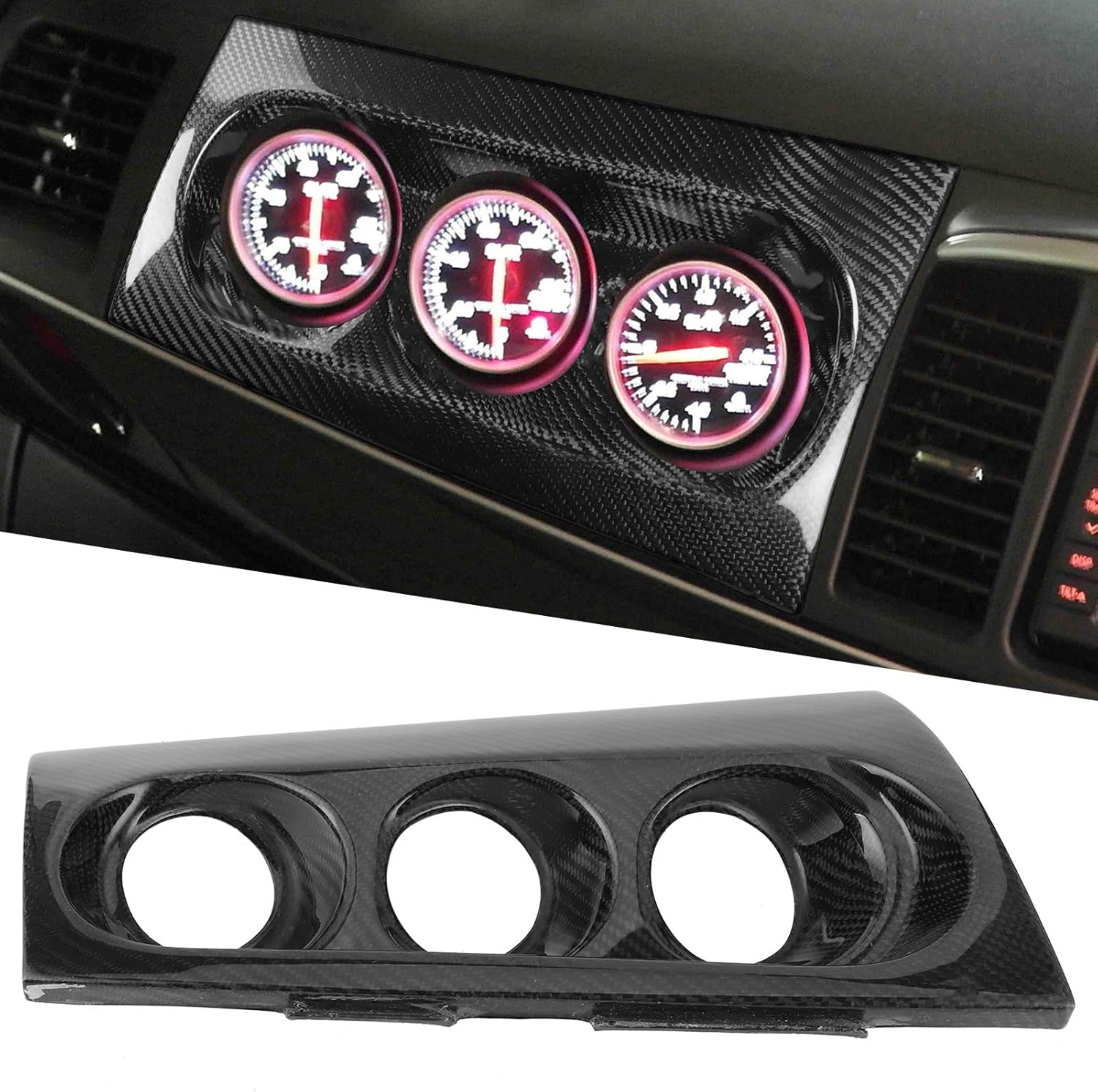 Carbon Fiber Dashboard Gauge Cover Panel Trim Decor fit X 2008‒2012 Wonderful Interior Decoration High Degree of Fit Carbon Fiber Style (Right)