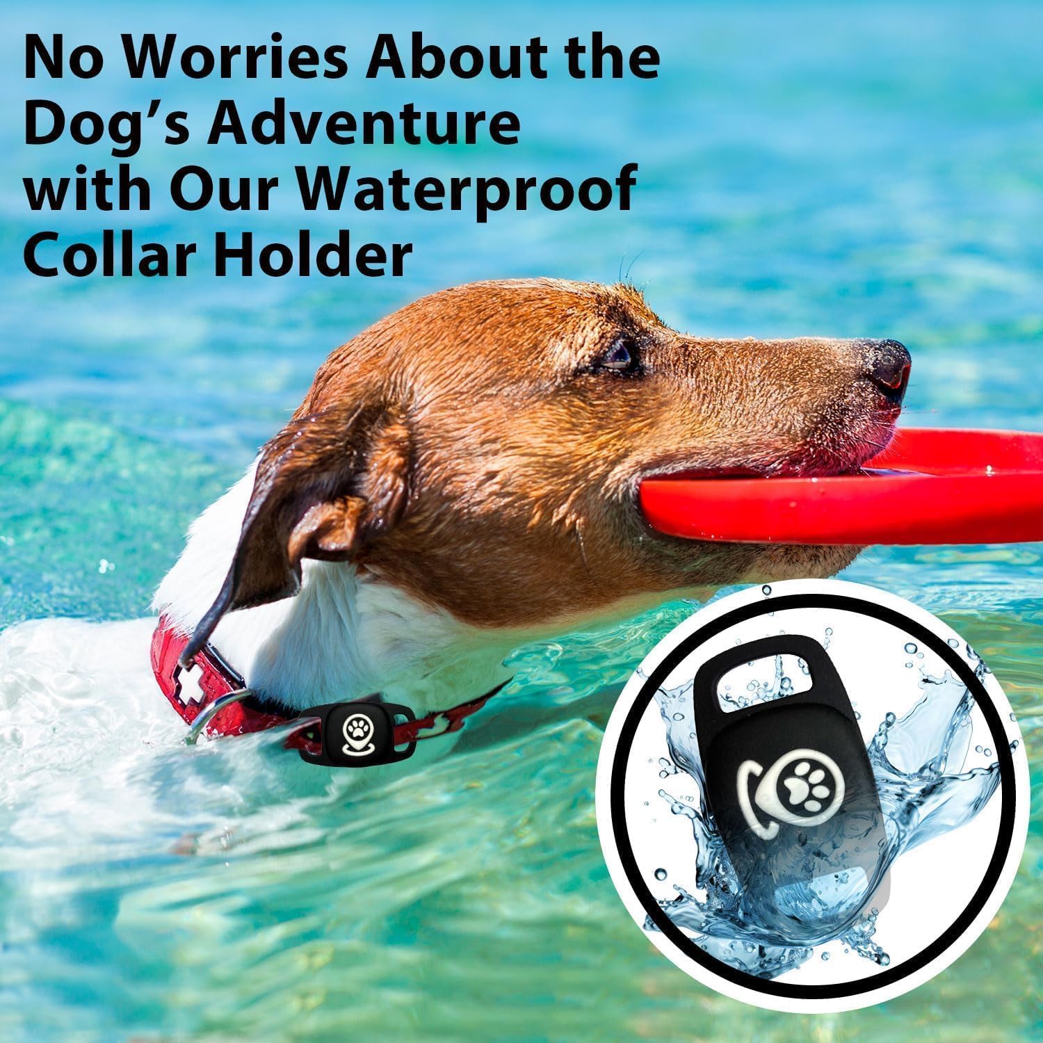 Tracker Dog, inteligentny tag z rozszerzonym zasięgiem, działa płynnie z aplikacją Find My, lokalizator psa bez subskrypcji, nie lokalizator GPS psa (czarny), tylko iOS