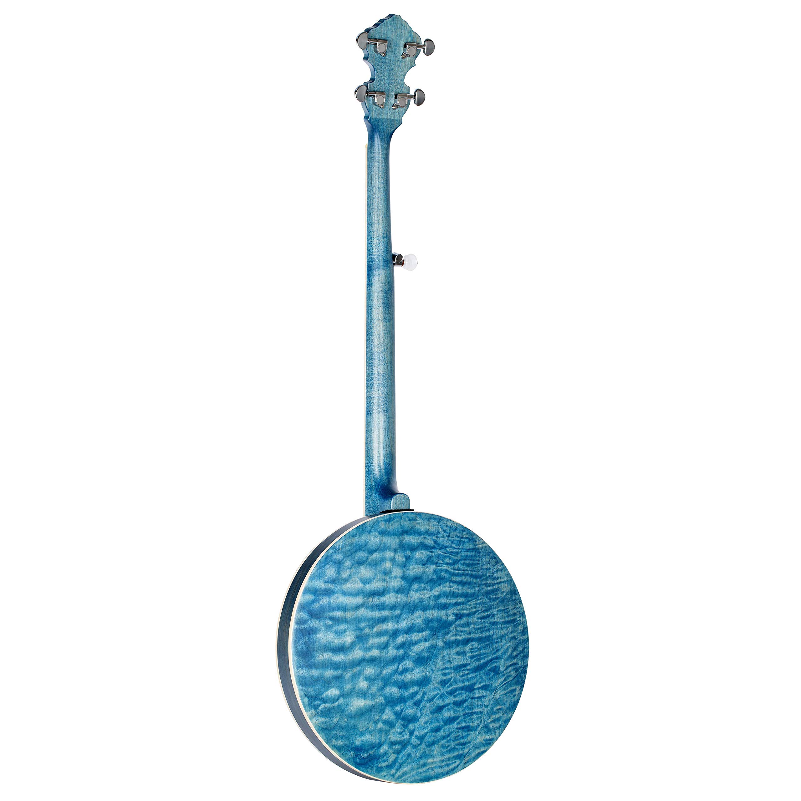 Ortega Guitars Falcon Series E-Akustik Banjo - Closed Back, Quiltahorn Blau