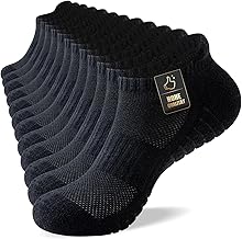 SockWaddles Calcetines Tobilleros Hombre, Calcetines Deporte Mujer 6 Pares Calcetines Tobillero Algodon Respirable Atléticos Acolchado Antideslizante Calcetine Cortos para Correr Ciclismo Negro Blanco
