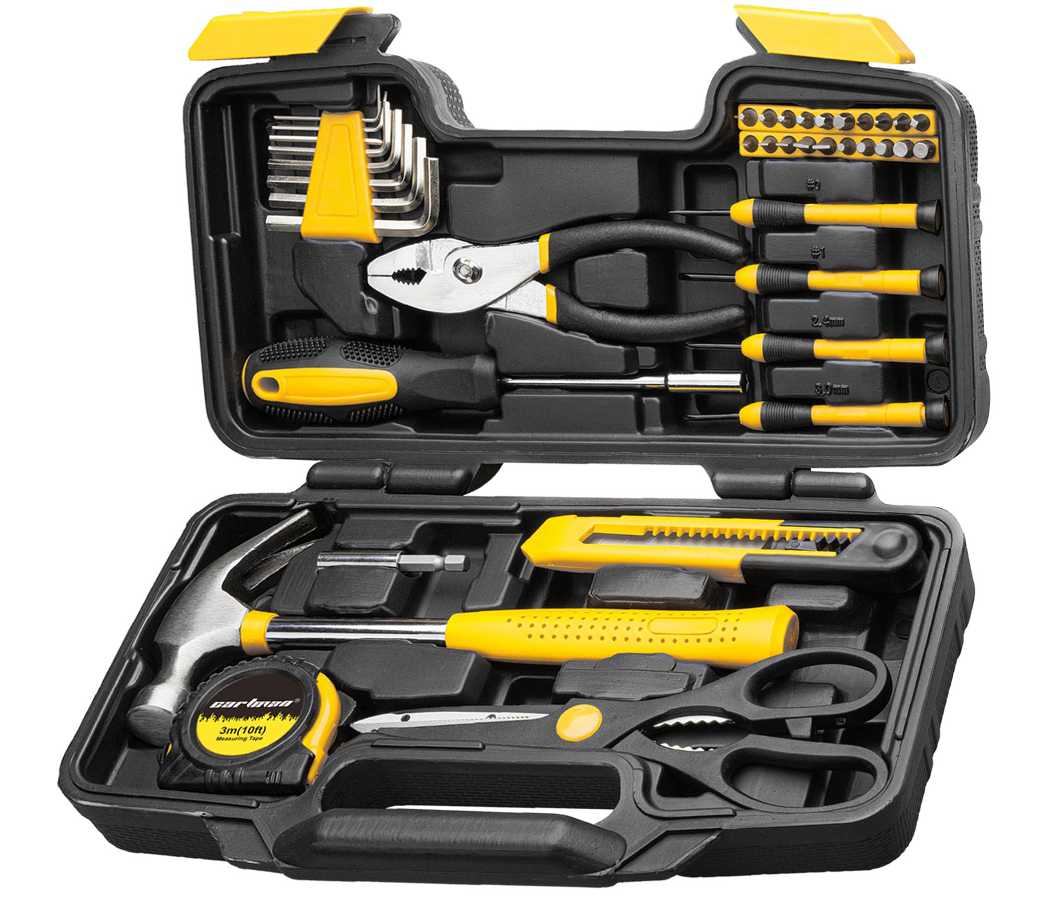 CARTMAN 39-Piece Home Tool Set Kit, Essential Household Hand Tools with Plastic Storage Case
