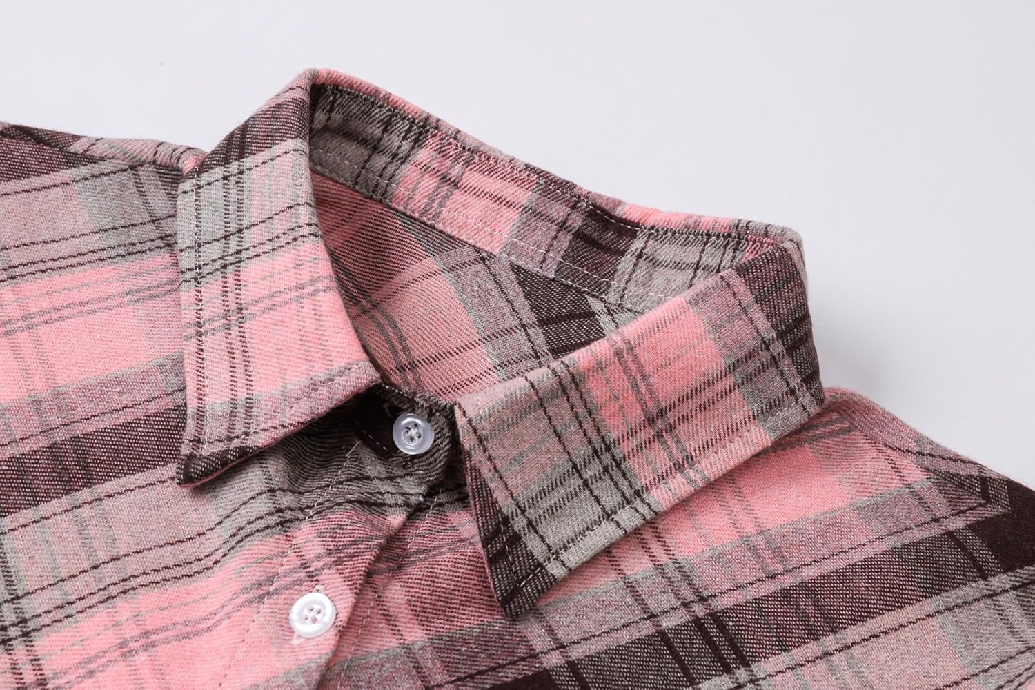 SANGTREE Womens and Girls Long Sleeve Flannel Shirt Casual Button Down Plaid Shirts, 3 Months - Adult 2XL - Image 5