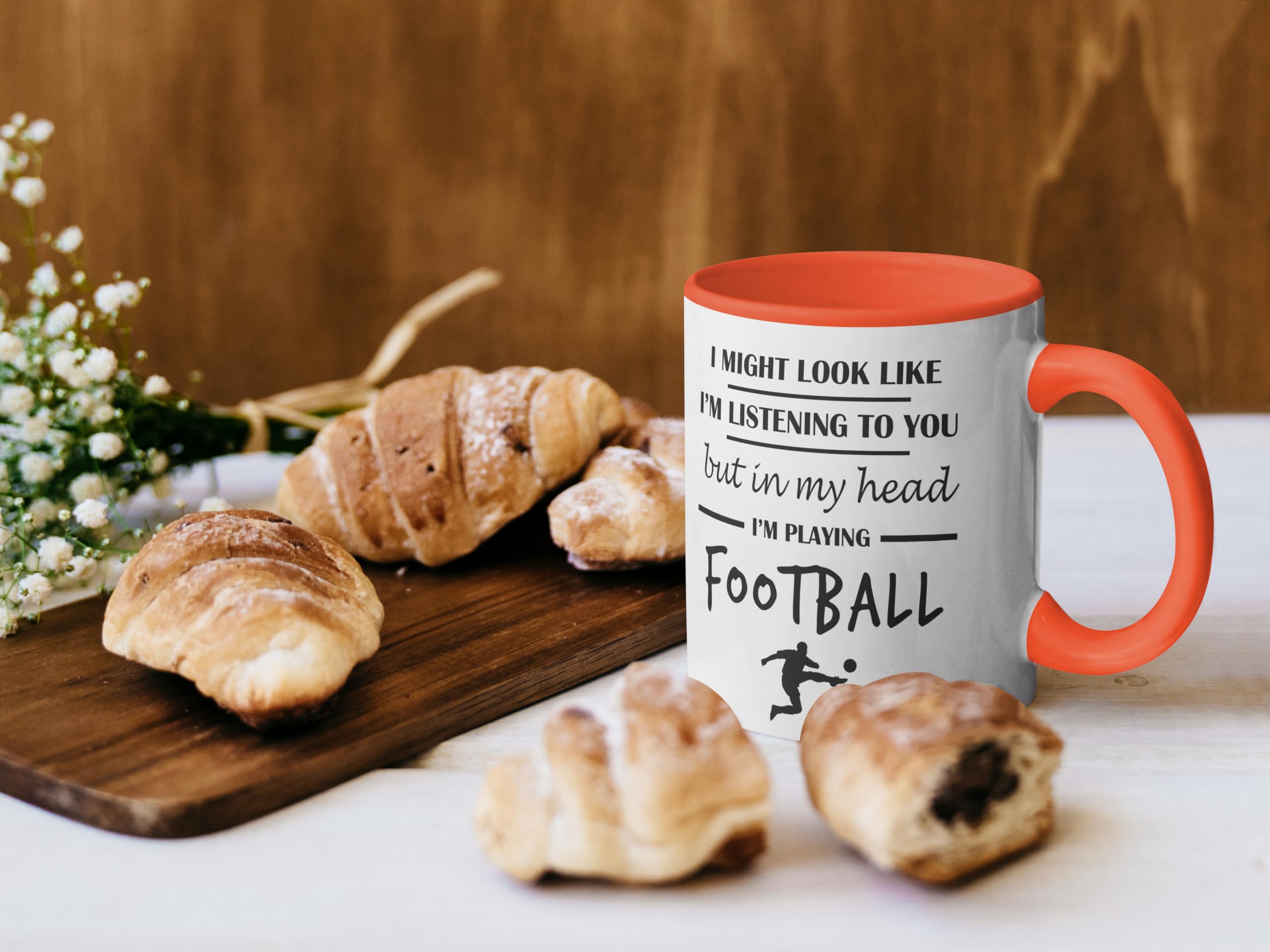 Stuff4 Football Gifts, in My Head I'm Playing Football Mug, Funny Gift for Footy Players Footie Lover Presents - Image 2