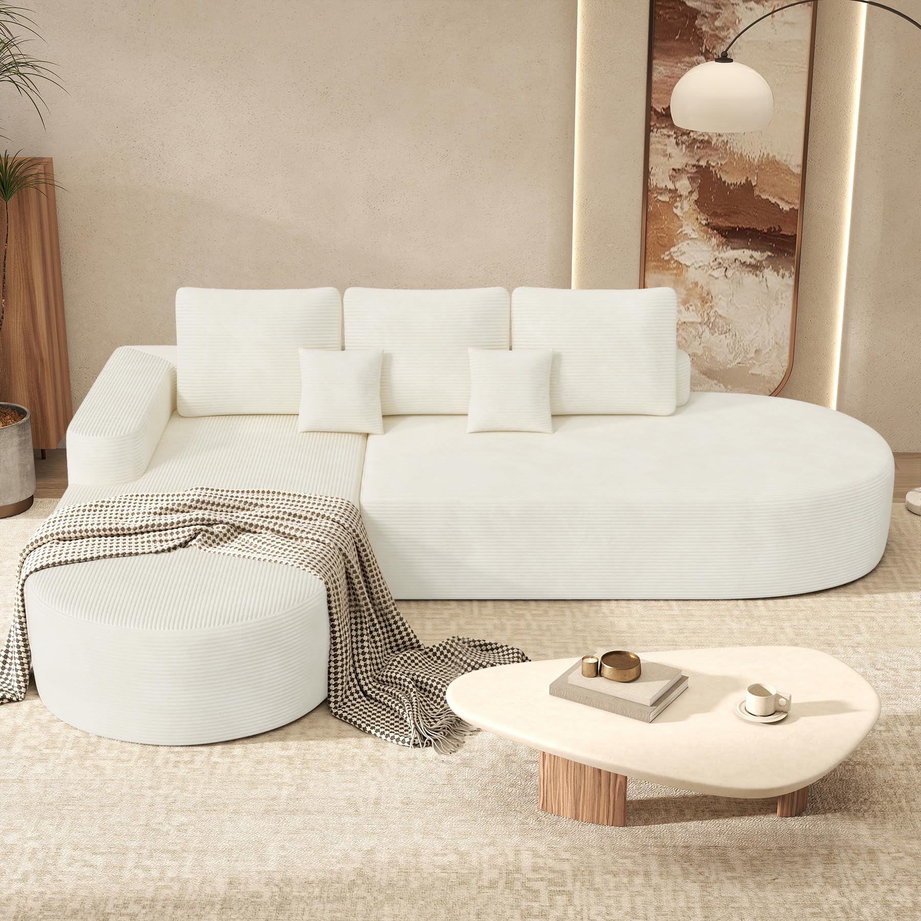 Oversized Curved Cloud Sectional - Beige