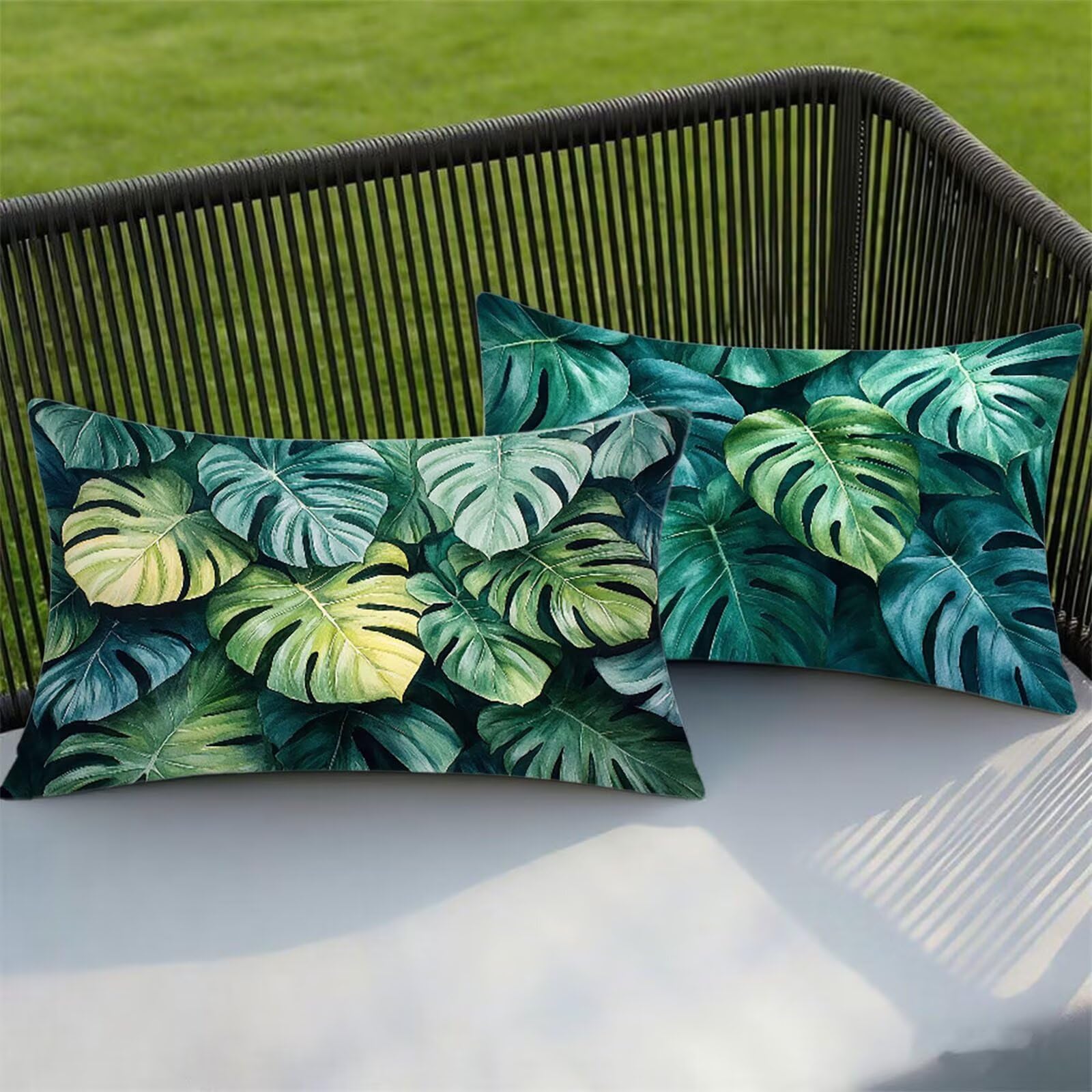Federe Cuscino 60x80 Set di 2, Verde Federe Cuscini Divano Lino, Rettangolari Copricuscini 60x80cm Con Cerniera Invisibile, Copricuscino per Camera Letto Casa Decorazioni Regalo, Nordico L-6100
