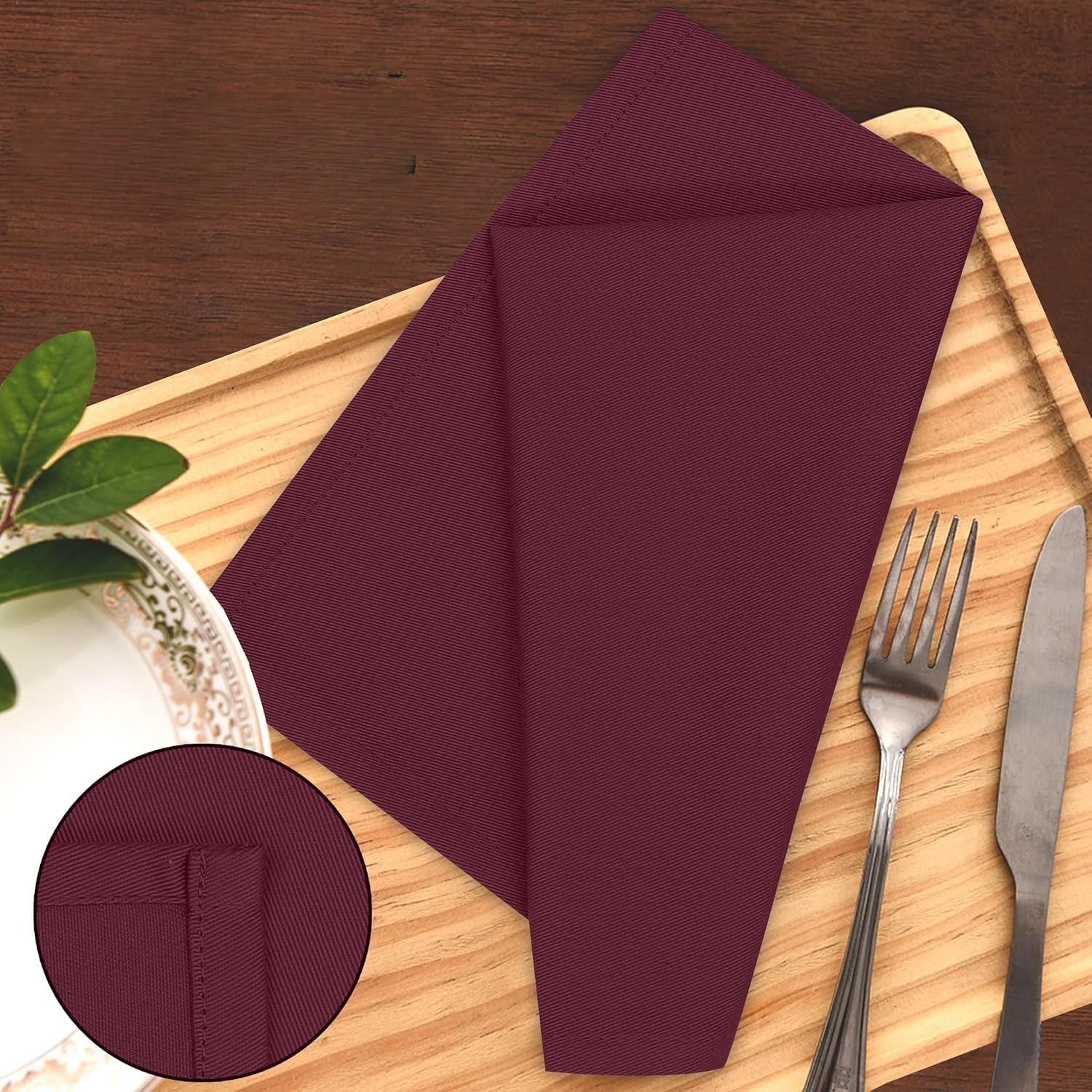 45 x 45 cm, 24 unidades de servilletas de tela, lavables, de algodón, servilletas de mesa, servilletas de tela para fiestas, cumpleaños, cafeterías, restaurantes, cocina, decoración de mesa, bodas