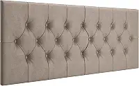 Cabeceira Estofada Captonê Suspensa Para Cama Box Casal 1,40 Suede (Bege)