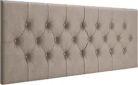 Cabeceira Estofada Captonê Suspensa Para Cama Box Casal 1,40 Suede (Bege)