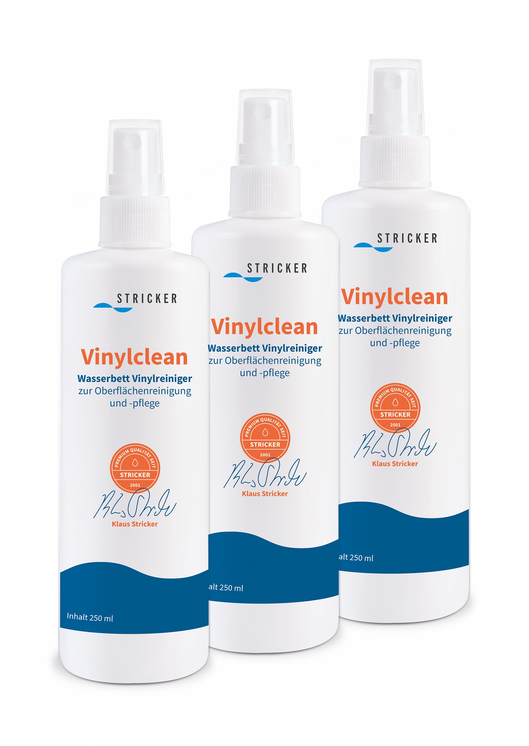 Stricker Chemie Vinylclean - Limpiador de vinilo para camas de agua (3 unidades, 250 ml)