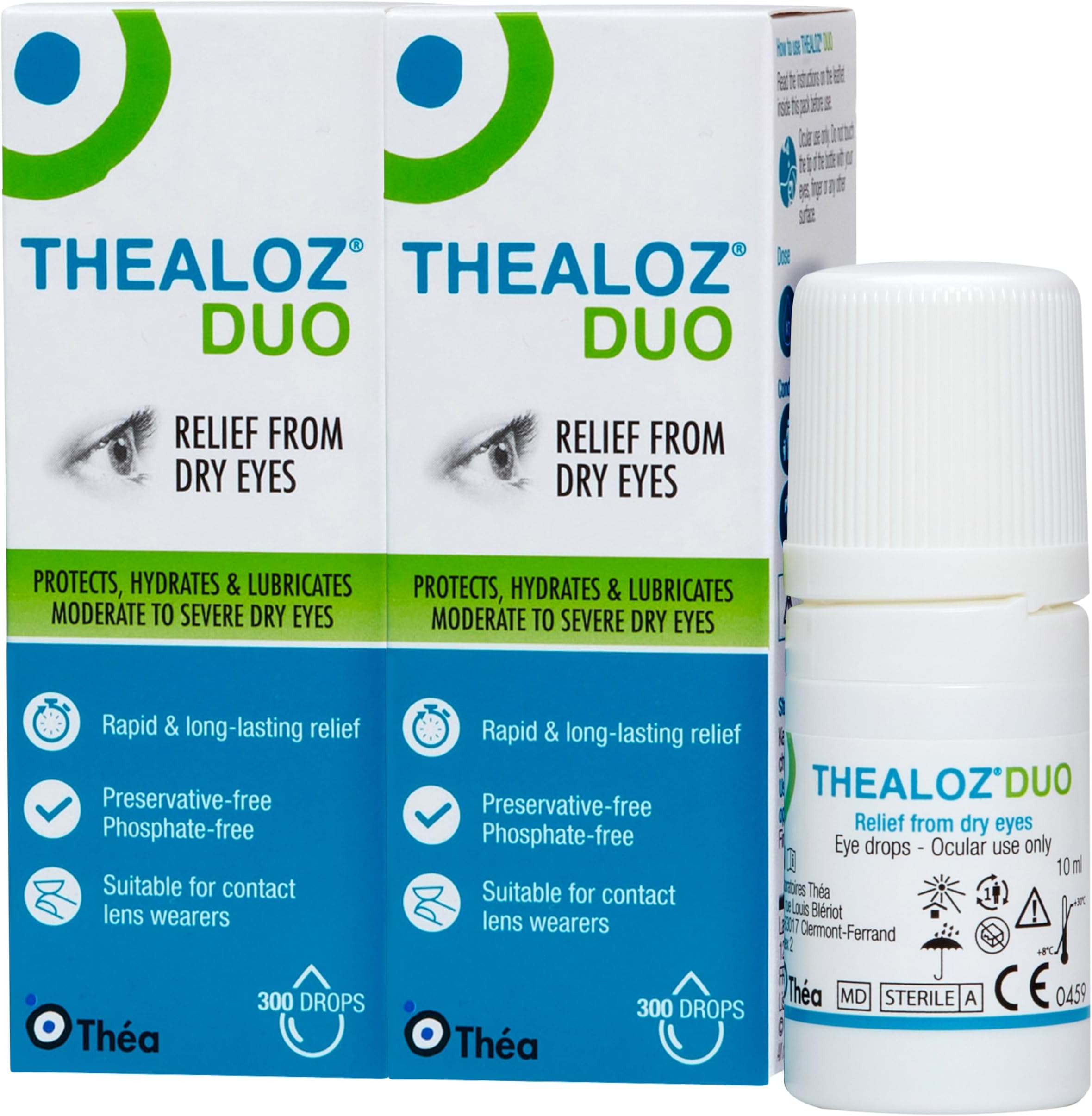 – Thealoz Duo Eye Drops | Preservative-Free | Rapid Relief for Dry, Tired, Sore Eyes | Contact Lens Friendly | 2 Pack |10ml (600 Drops)