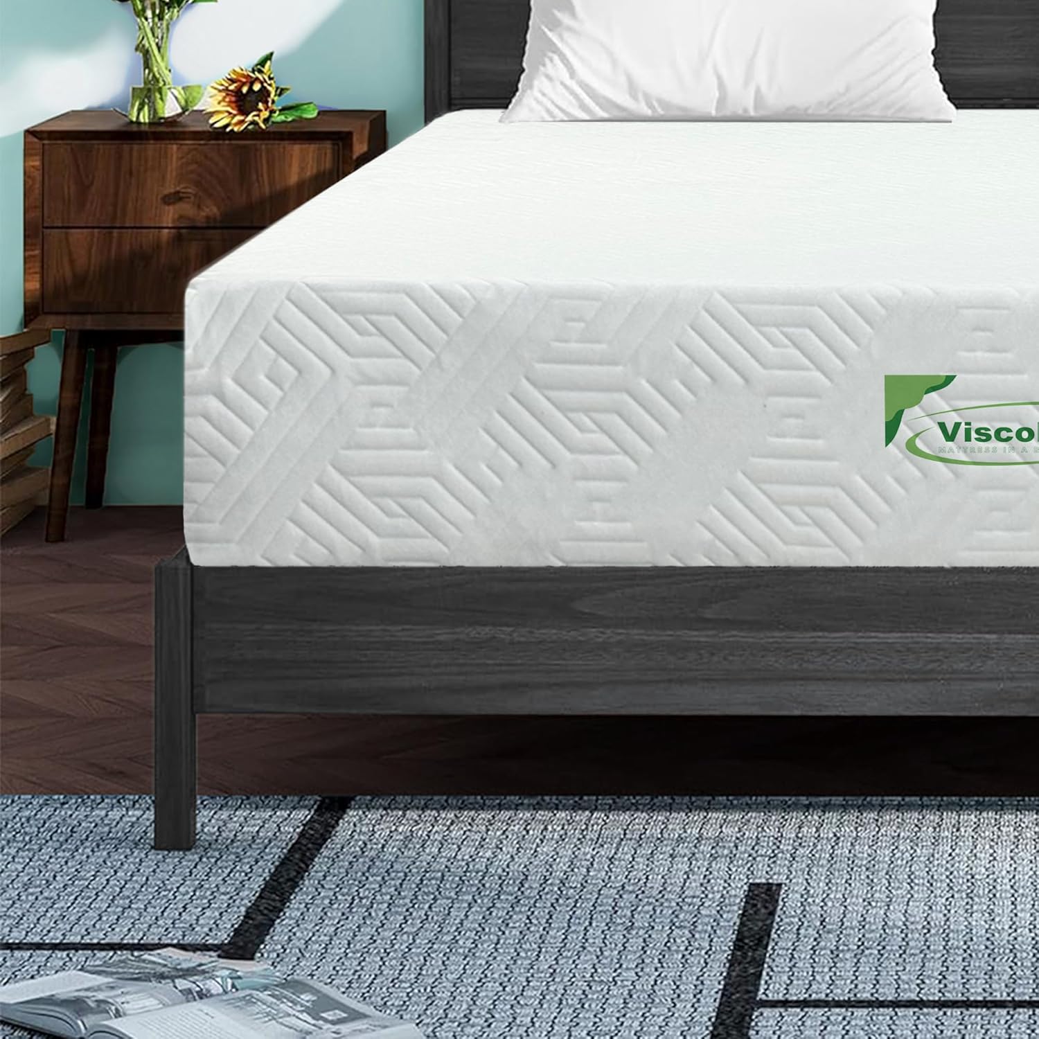 Viscologic 9 inch Full/Double Mattress Gel Infused Cool Sleep Supportive Hypoallergenic Mattress, Perfect for Platform, Metal Frame, Box Spring, Base Bed, CertiPUR-US Certified Reversible Foam