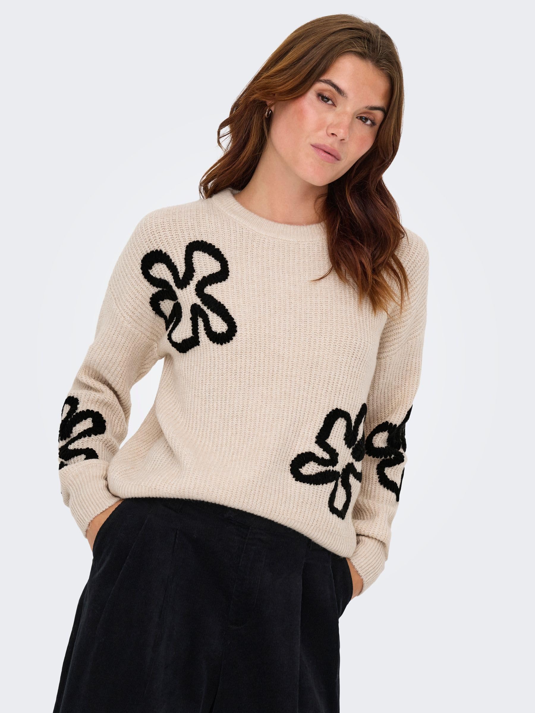 ONLY Onldaisy LS Stitch O-Neck Knt Onldaisy LS Stitch O-Neck Knt Mujer (Pack de 1)