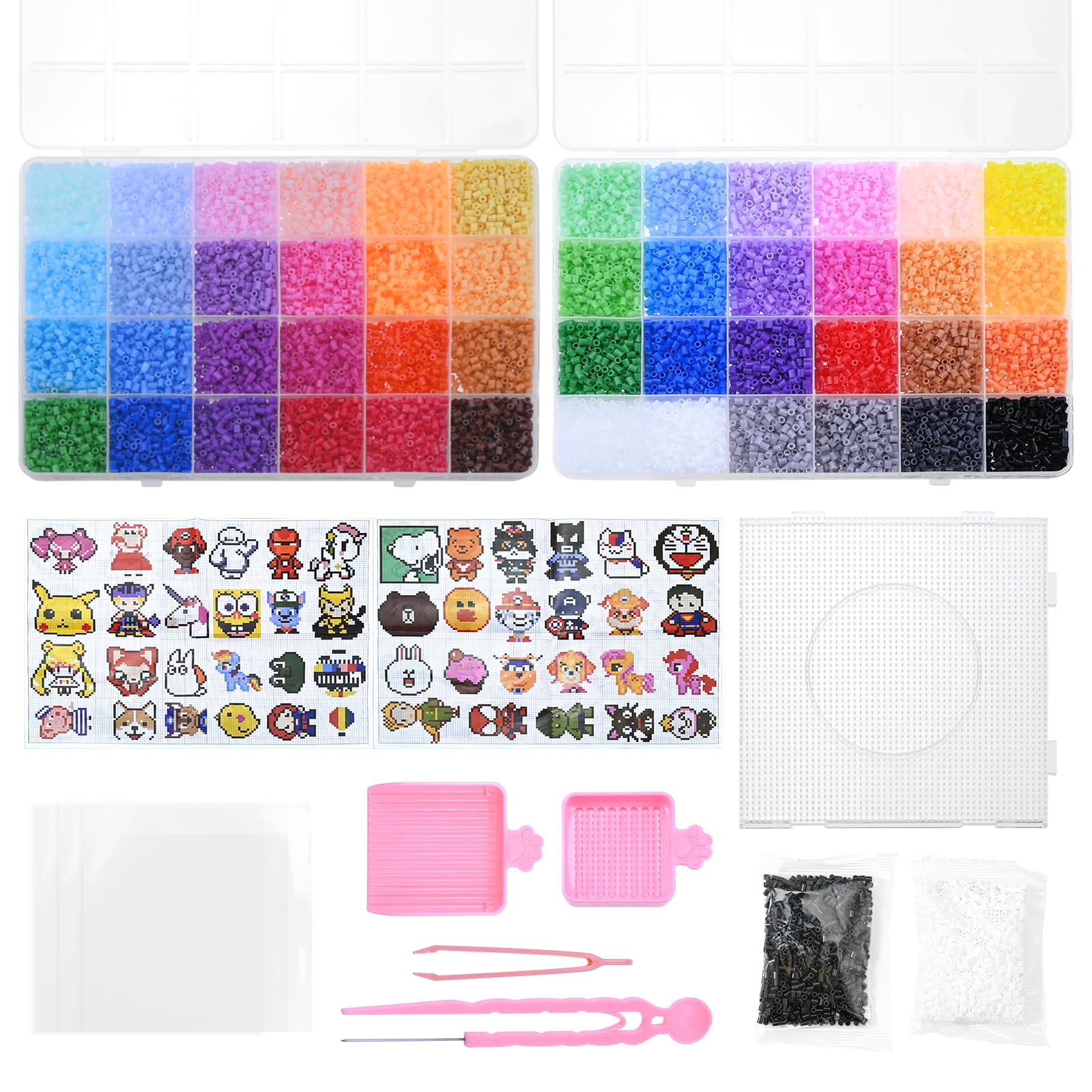 Pengshow 26000PCS Fuse Beads Kit, 2.6MM Mini Fuse Beads, 48 Colors