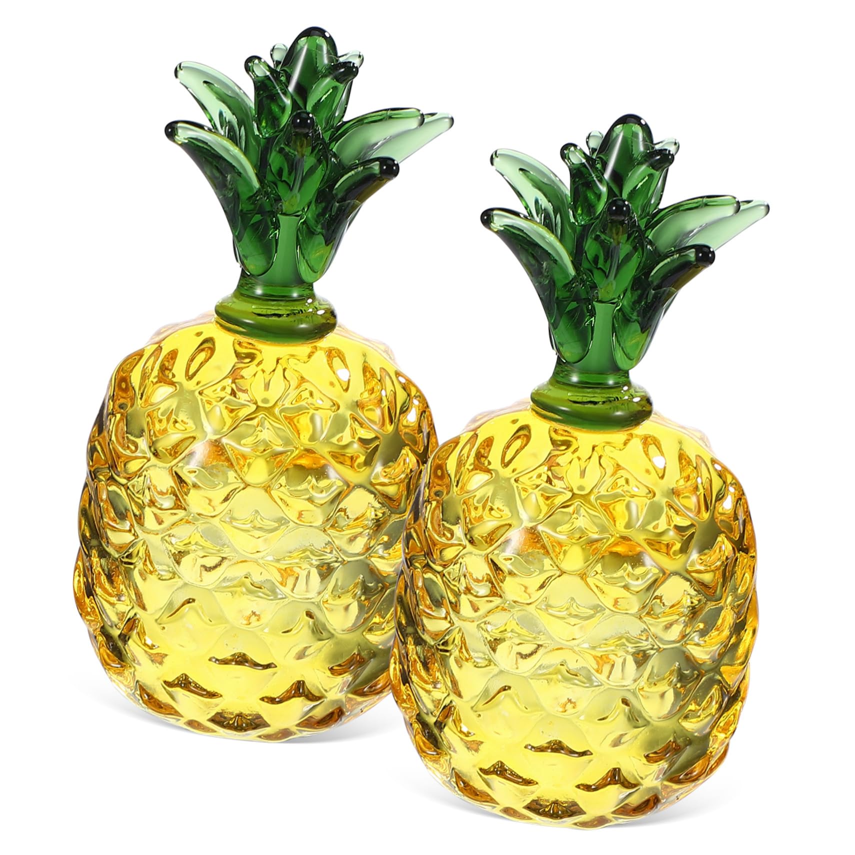 Cabilock 8 Piezas De Adornos De Cristal Decoración De Piña Estatua De Piña Frutas De Piña Falsas Fruta Simulada Decoración De Piña Pequeña Estatuilla De Fruta Decoración De Aula De Piña