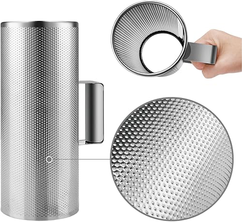 Miniatura 2 de Flexzion Guiro de metal con cabaña raspadora de 5 x 12 pulgadas - Merengue Guira Dominicana - Cilindro redondo de acero inoxidable Instrumento