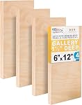États-Unis Art Supply 4" x 12" Panneaux de peinture en bois de bouleau, Galerie 1-1/2" Berceau profond (paquet de 4) - Toiles murales en bois de profondeur d'artiste - Peinture Métiers d'artisanat, acrylique, huile, encaustique