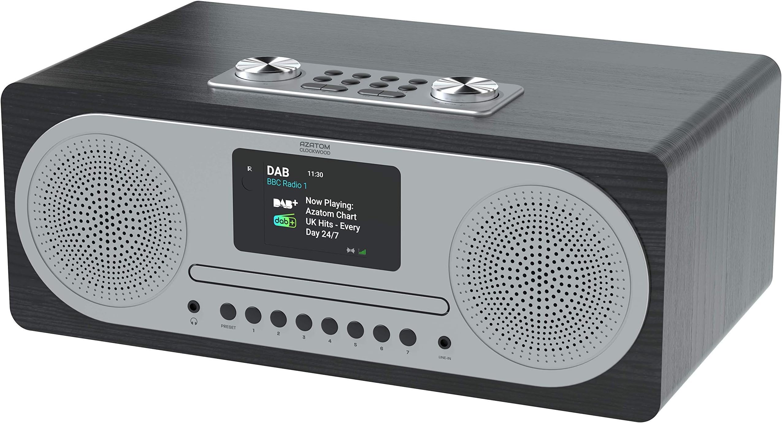 AZATOM Clockwood 2 DAB+ DAB FM Radio/CD PLAYER/Bluetooth 5.0/30 Watts