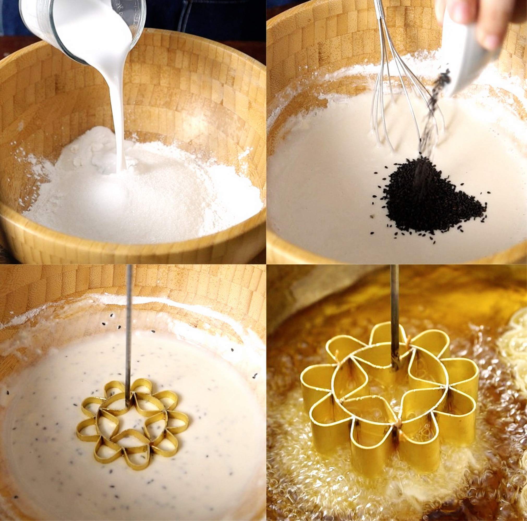 Heavens Tvcz Dok Jok Form Durchmesser 8,9 cm Dessertform Formen für Kekse Eisen Keksform Blumenkekse spezielle thailändische Dessert Lotusform traditionelle Messing