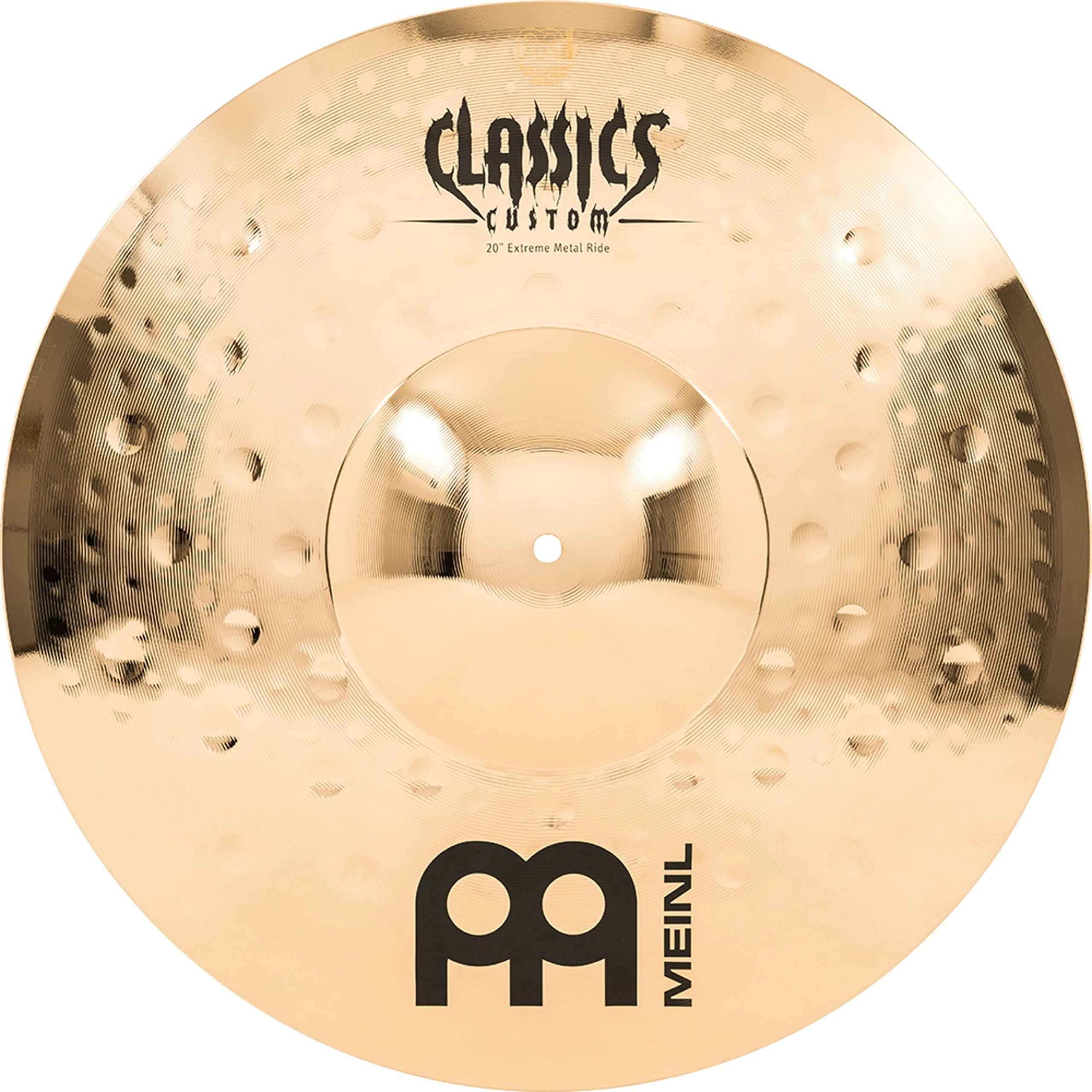 Meinl Cymbals Classics Custom Extreme Metal Ride Cymbal 20 inch (Video) for Drum Set (50,80cm) B12 Bronze, Brilliant Finish, Made in Germany (CC20EMR-B)