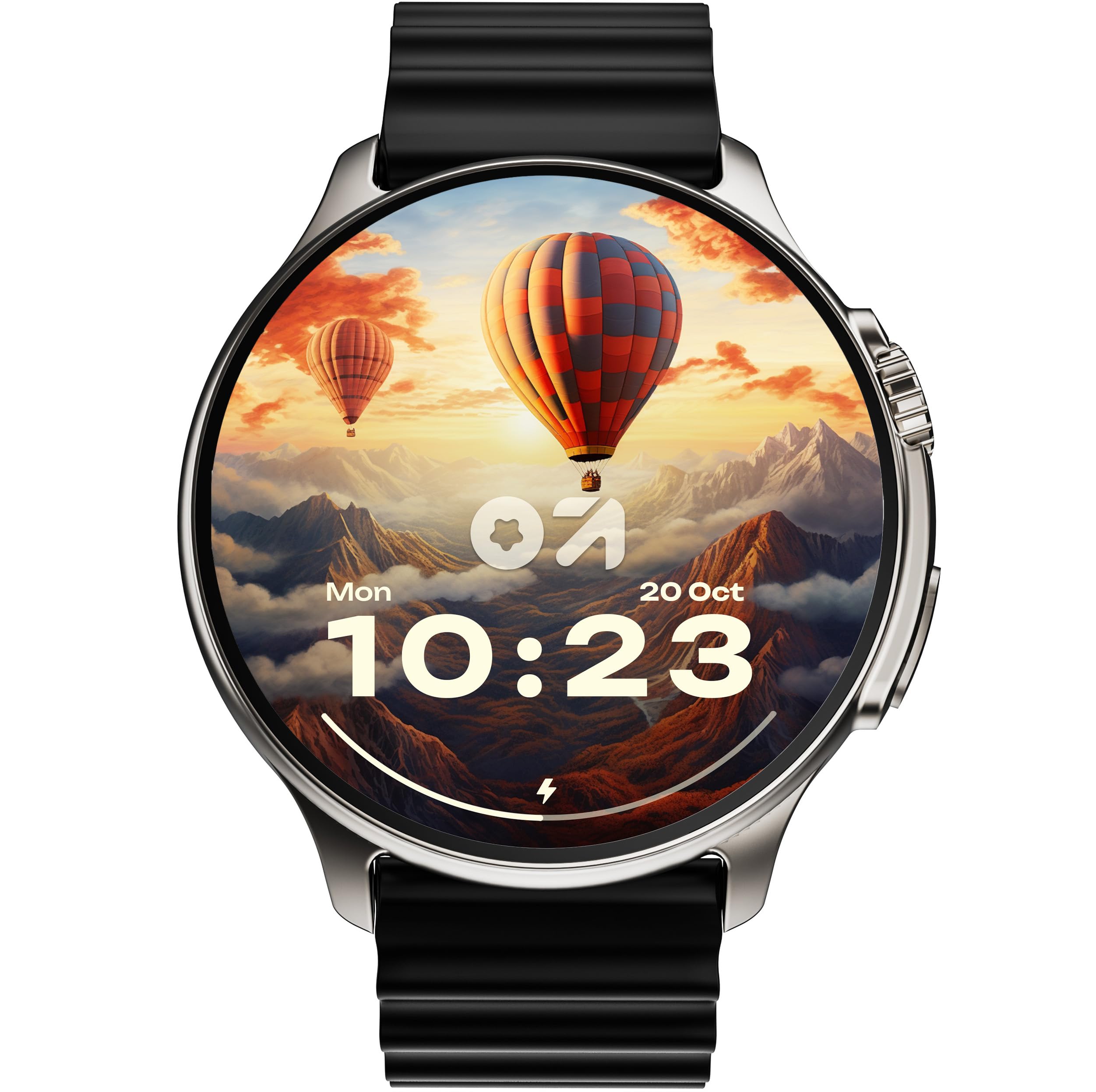 GOBOULT Crown R Pro Smart Watch 1.43''HD AMOLED,Bluetooth Calling, Working Crown, ZincAlloy Frame, 600 Nit Brightness, AI Voice Assistant, SpO2 Monitoring, 120+Sports Mode (Pro Black)