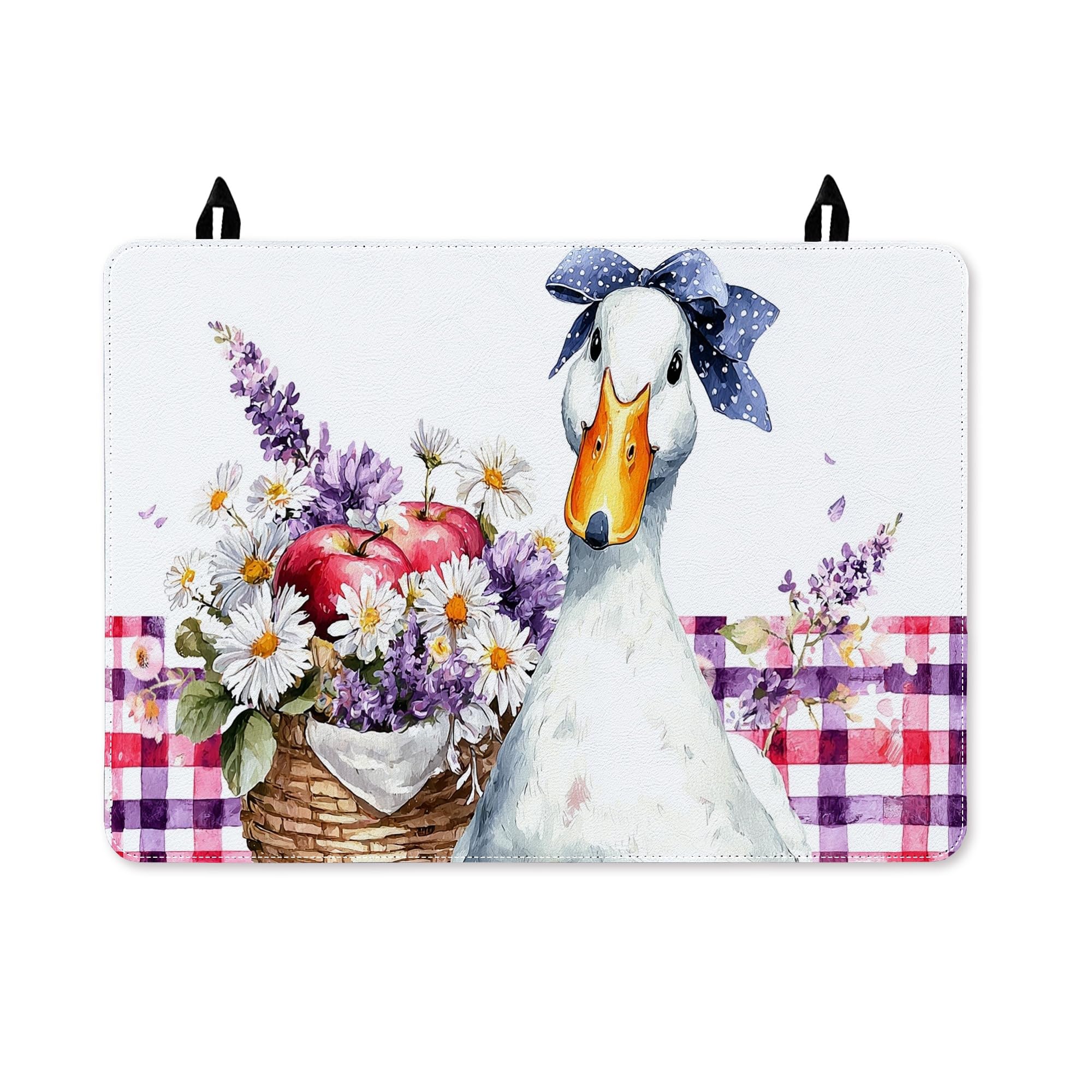 Housse de cuisinière électrique Canard en polyuréthane blanc motif fleurs de campagne raffiné