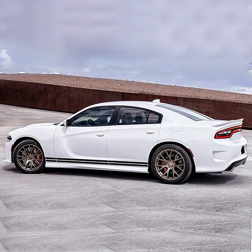 Miniatura 2 de Calcomanías de vinilo con rayas laterales compatibles con Dodge Charger (negro)