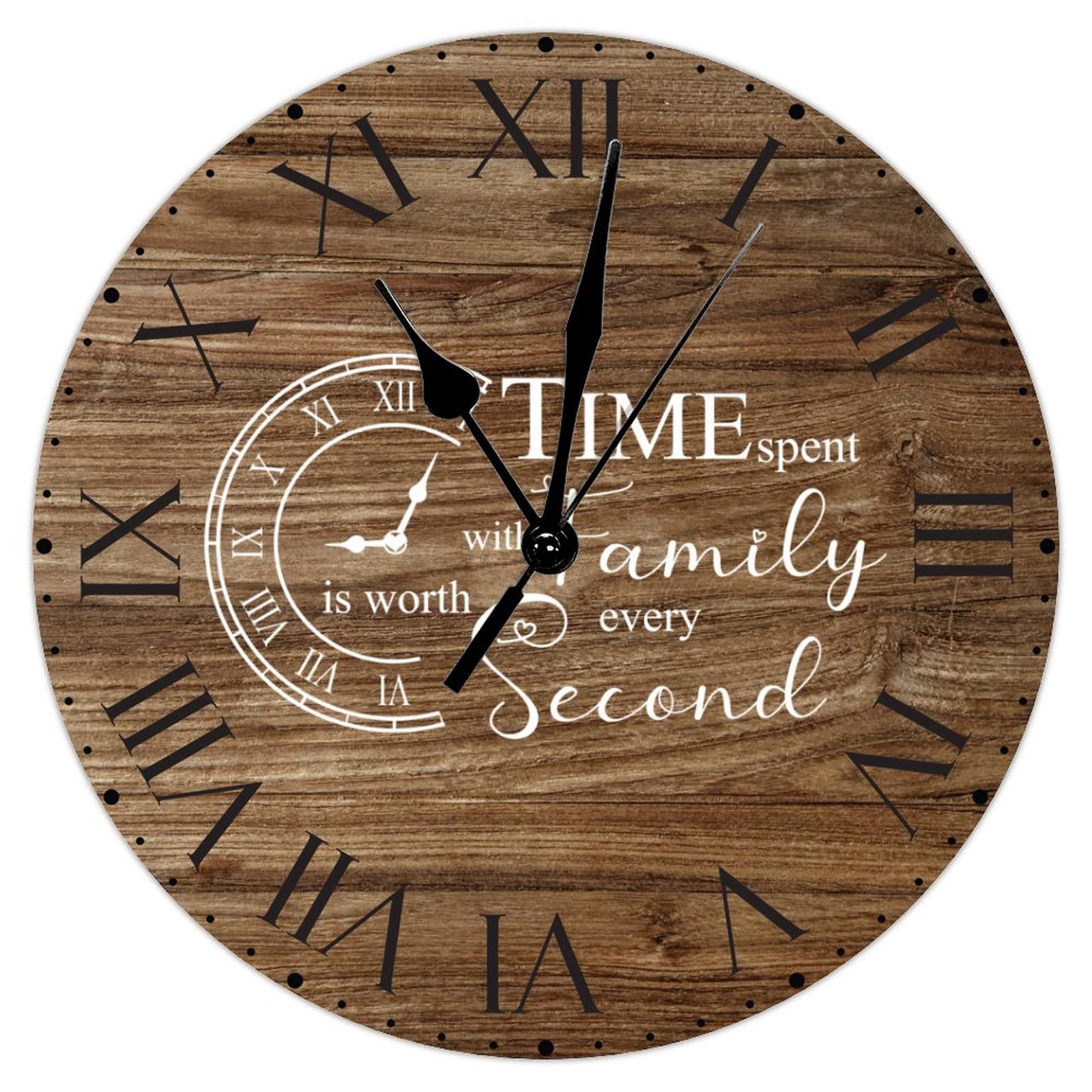 Horloge murale en PVC à grands chiffres romains pour résoudre les problèmes de lisibilité