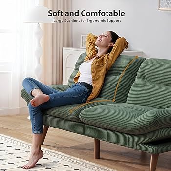 Amazon.com: Pipishell Futon Sofa Bed, 66 Inch Corduroy Futon Couch