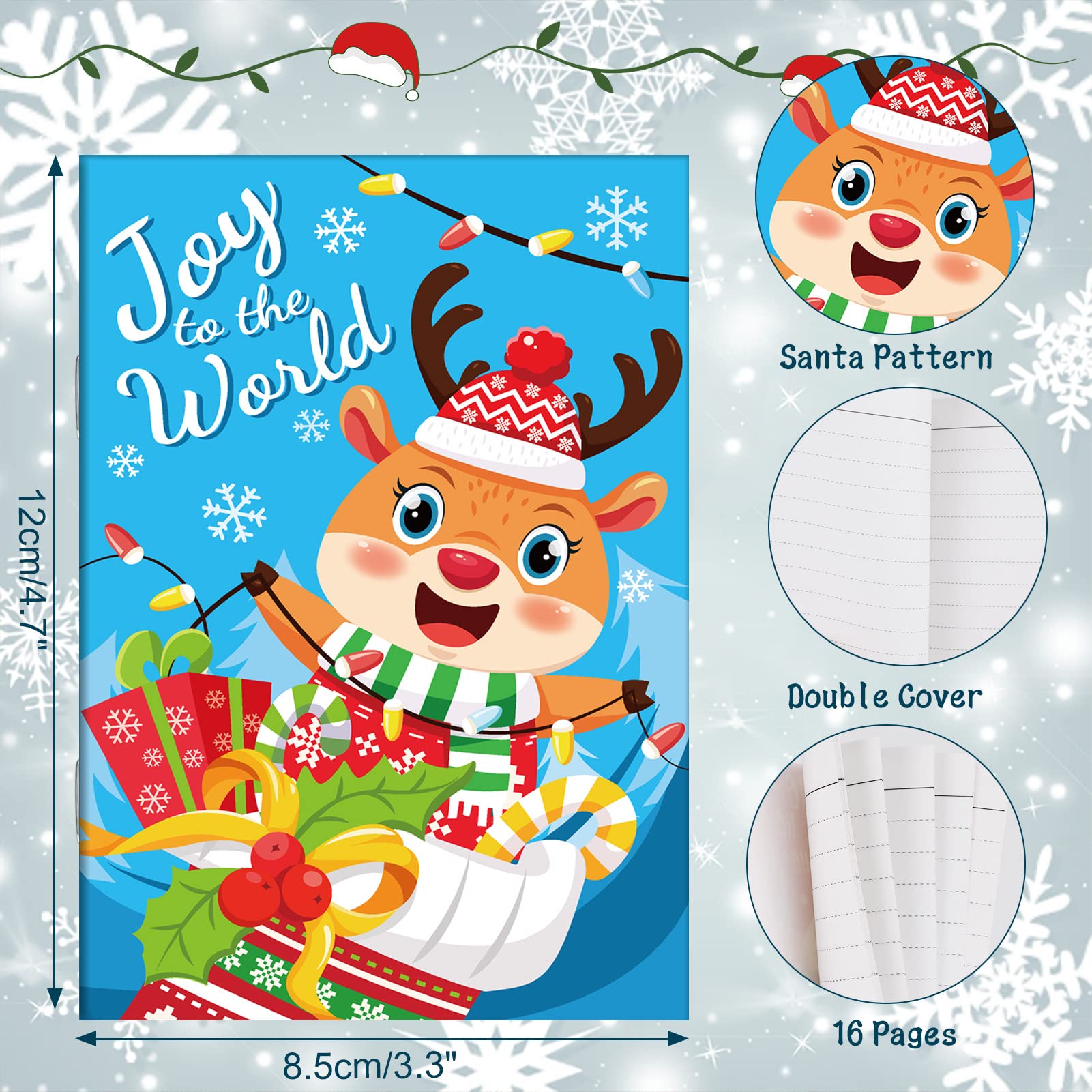 HOWAF Kit Natale Per Bambini – 36 Pezzi: Mini Quaderni, Matite, Tatuaggi Temporanei E Portachiavi, Regali E Bomboniere Xmas