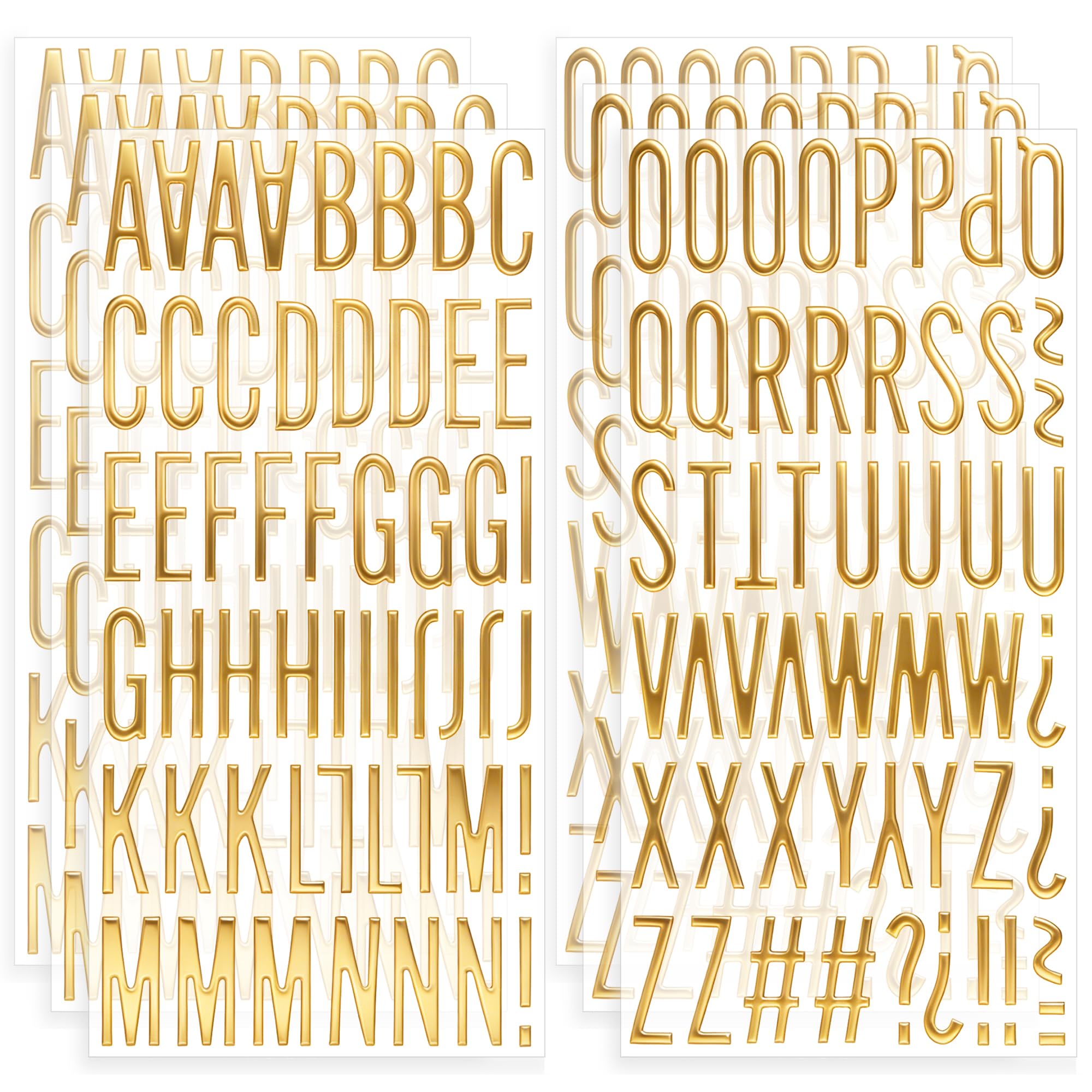 Warpest Gold 312Pcs Letter Stickers,6 Sheets 3D Puffy Alphabet Stickers Waterproof Self Adhesive En Foam Letter Stickers For Scrapbooking Grad Cap Decoration Sign Diy Crafts Art Card Making