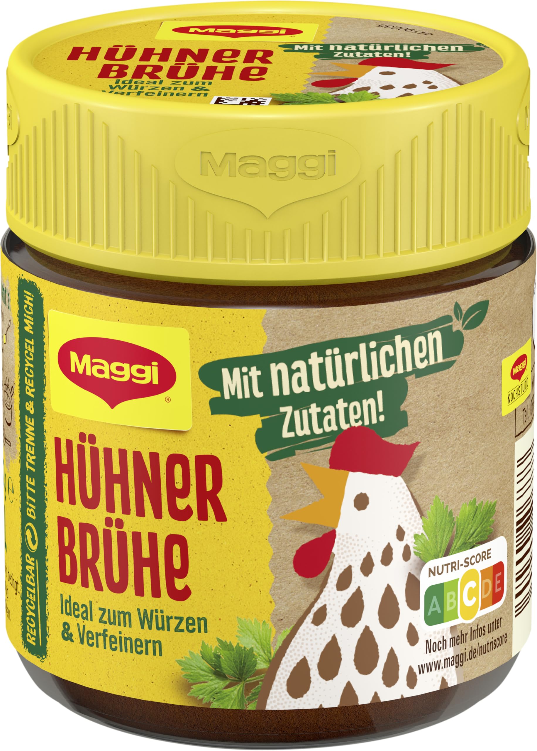 MAGGI Hühner Brühe, Universal-Würzmittel mit natürlichen Zutaten, 1er Pack (1 x 92g)