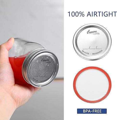 Miniatura 2 de 120 unidades, tapas de conservas de boca ancha para frascos de bola, Kerr, tapas de tarro de tipo dividido, material de grado alimenticio a prueba