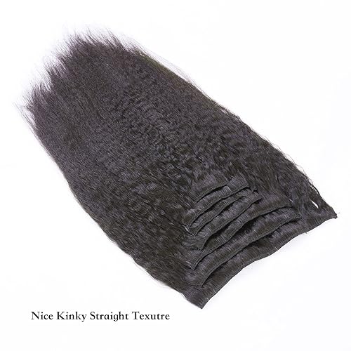 Miniatura 2 de Lacer Extensiones de cabello humano real rizado con clip, para mujeres negras, 100% virgen, sin profesar, cabeza completa, 7 piezas, 4.23 onzas con