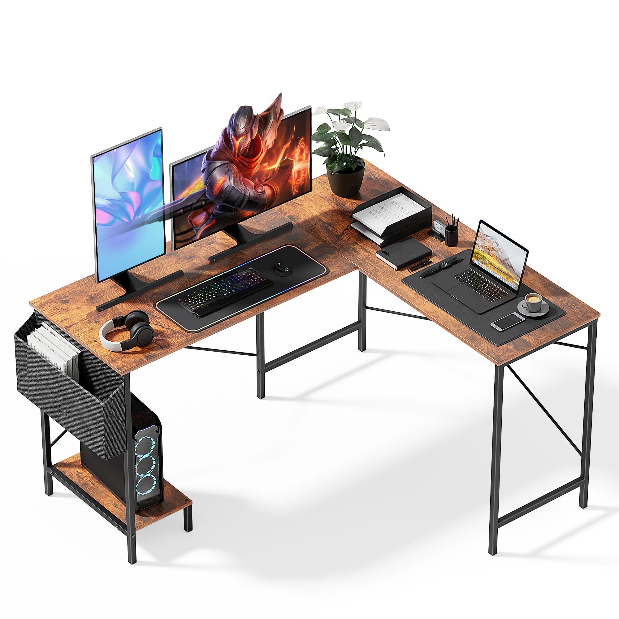 Amazon.com: Simple Deluxe L Shaped Desk Gaming Computer 50 Inch ...