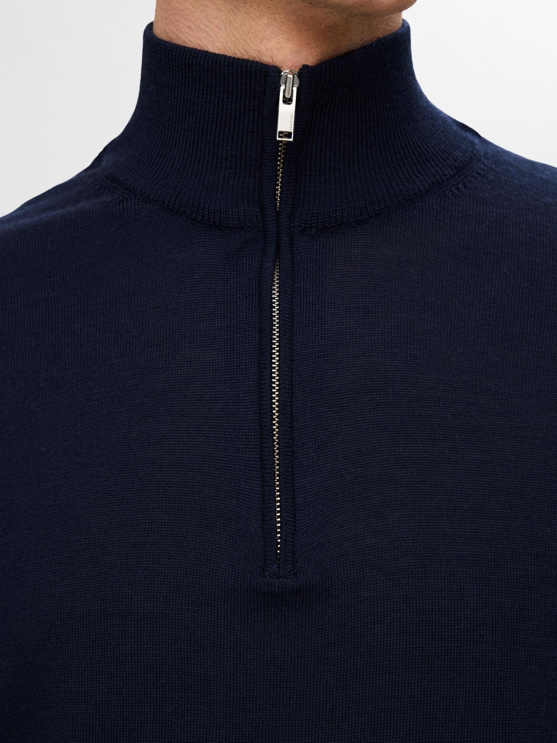 SELECTED HOMME Half-Zip Jumper 100% Merino Wool