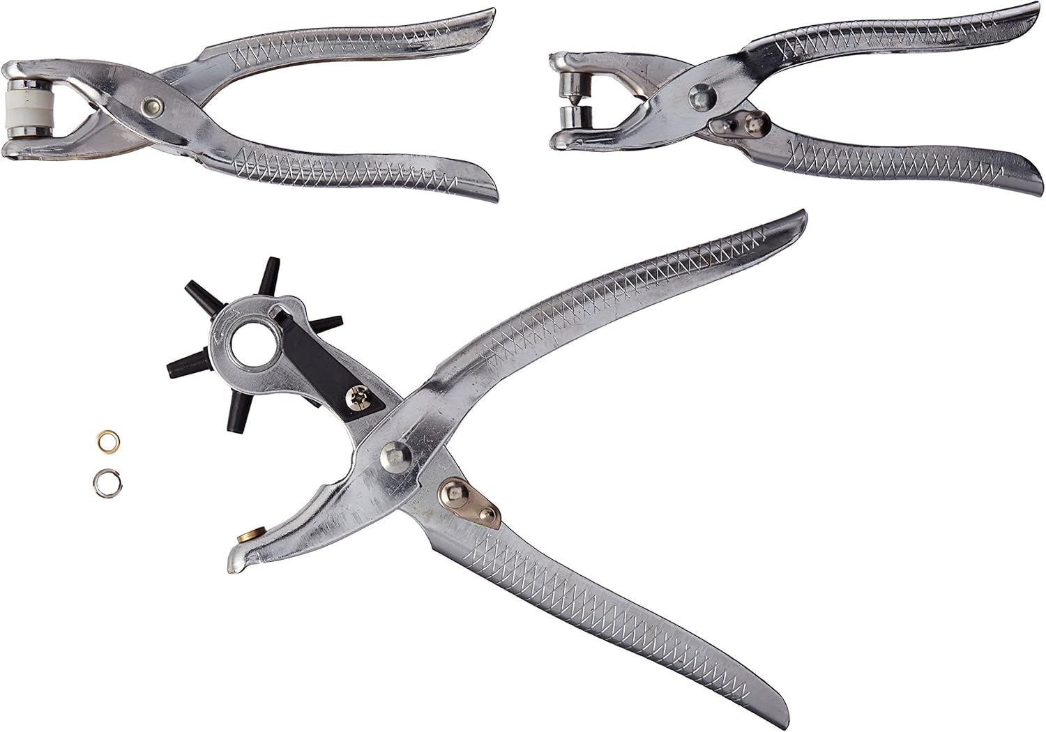 Grip Leather Punch Set Chrome Plated, 3 Pc Snap And Grommet Set