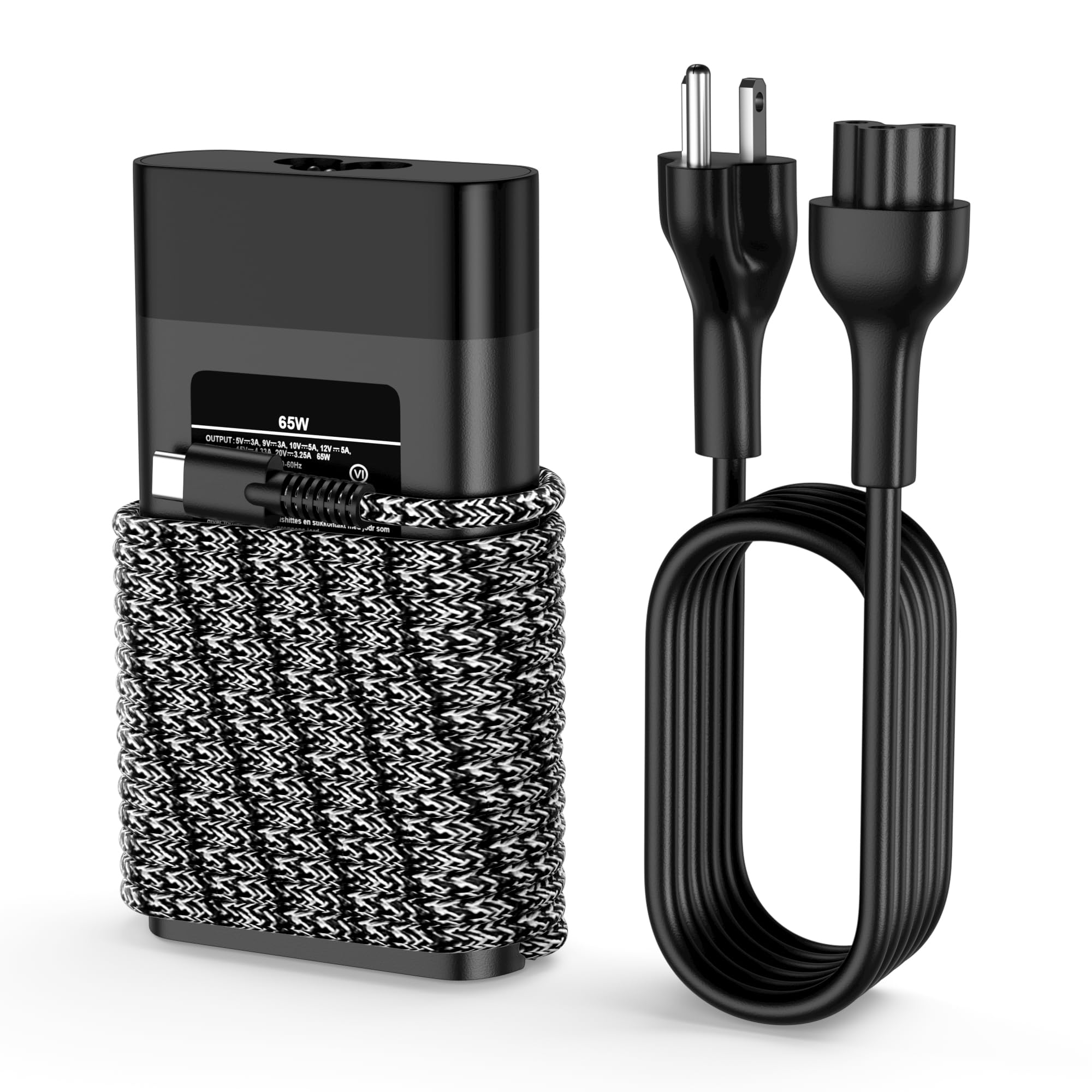 Slim 65W USB C Charger Compatible with HP Chromebook,Elite x2,ProBook,Elitebook x360,Elitebook,Spectre X360,Spectre,Envy X360,Type C Fast Charging Power Cord Ac Adapter