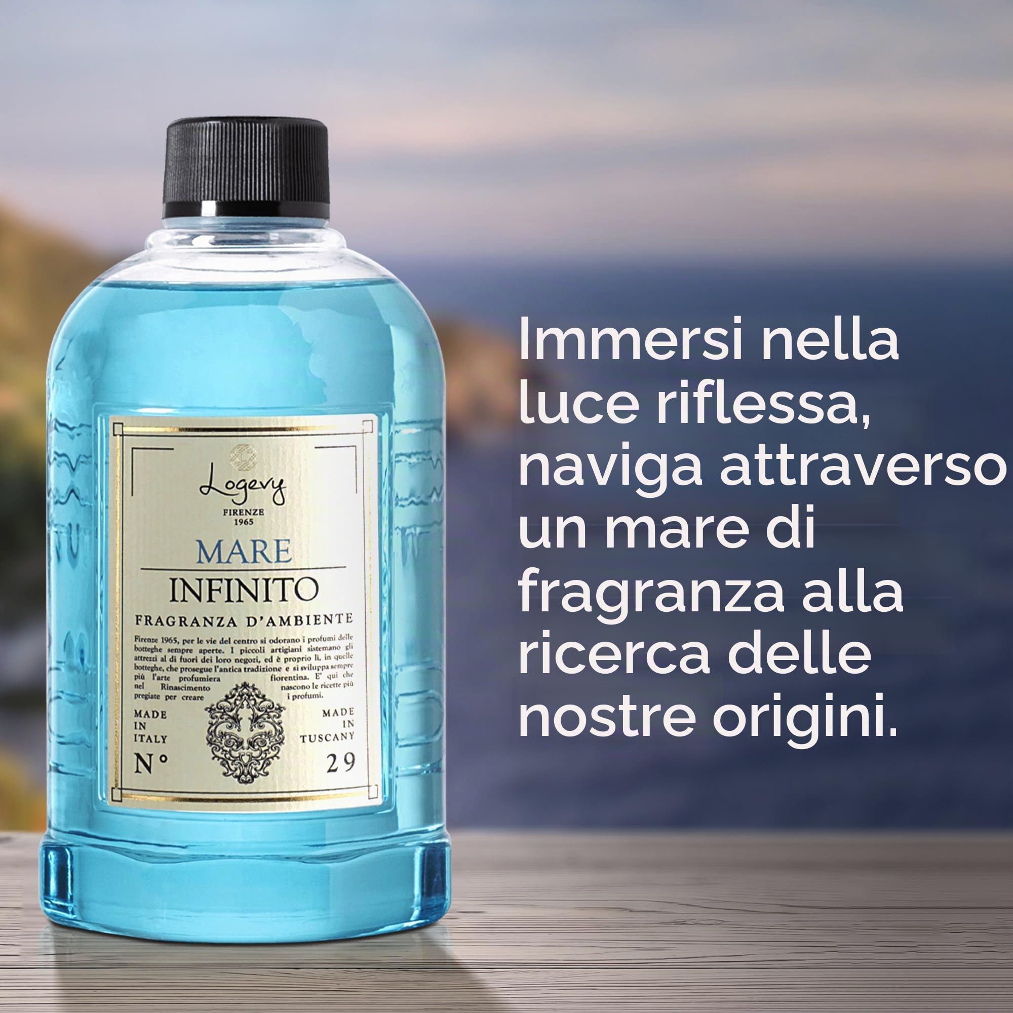 LOGEVY - Ricarica da 500 ml per i Diffusori Logevy - Mare Infinito
