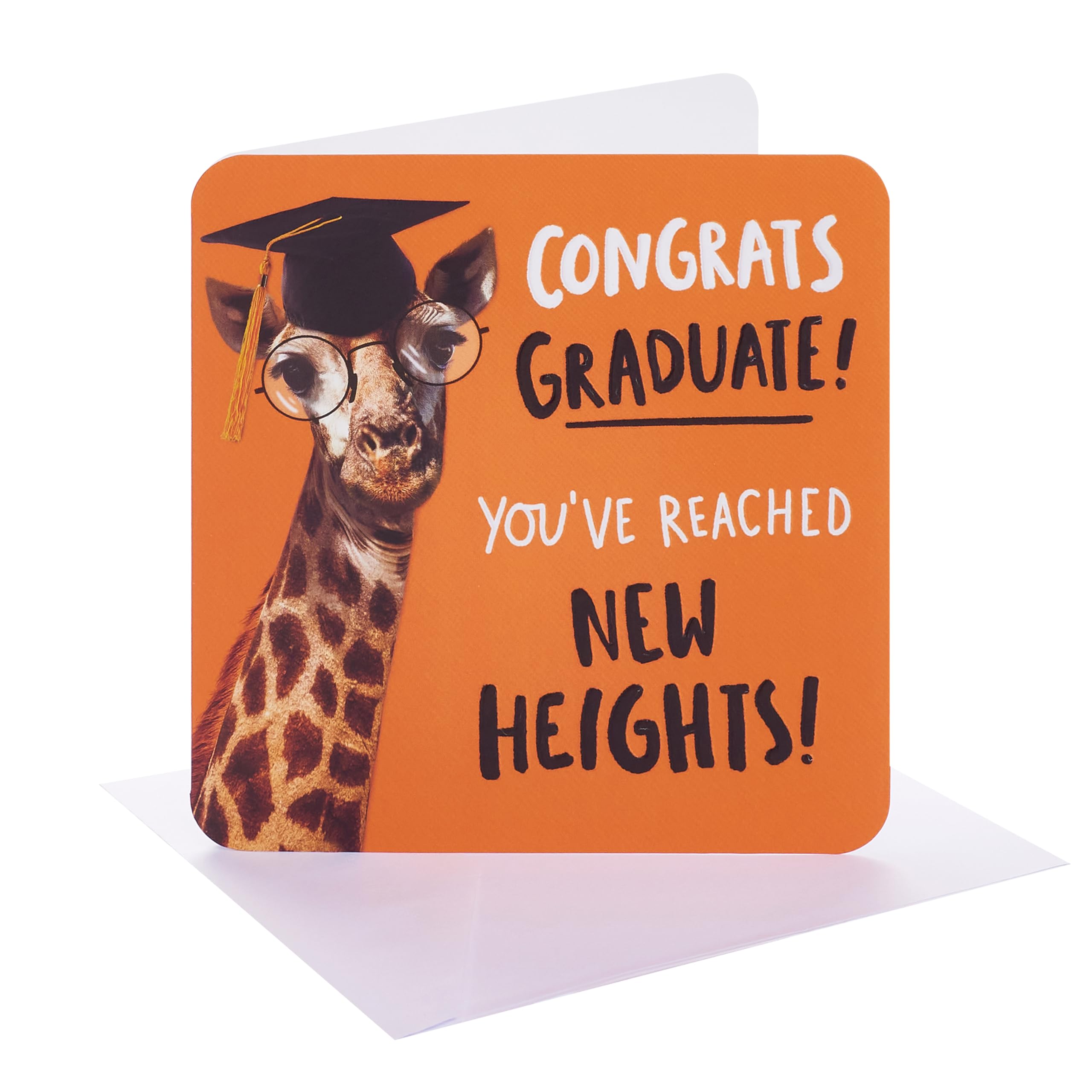 UK Greetings | Congratulations Card for Graduation | Congratulations/Proud of You | Her/Him | Giraffe Grad Design | With Envelope | 15.9 x 15.9 cm