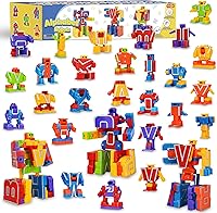 Kannove Alphabet Robots for Kids 3-6: 26 Transformable ABC Letters STEM Toys, Fine Motor Skills Easter Birthday Gifts