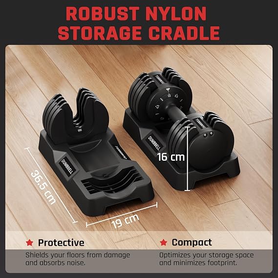 Yaheetech Adjustable Dumbbells Pair, 24KG/18KG/12KG Quick-Adjust Weights