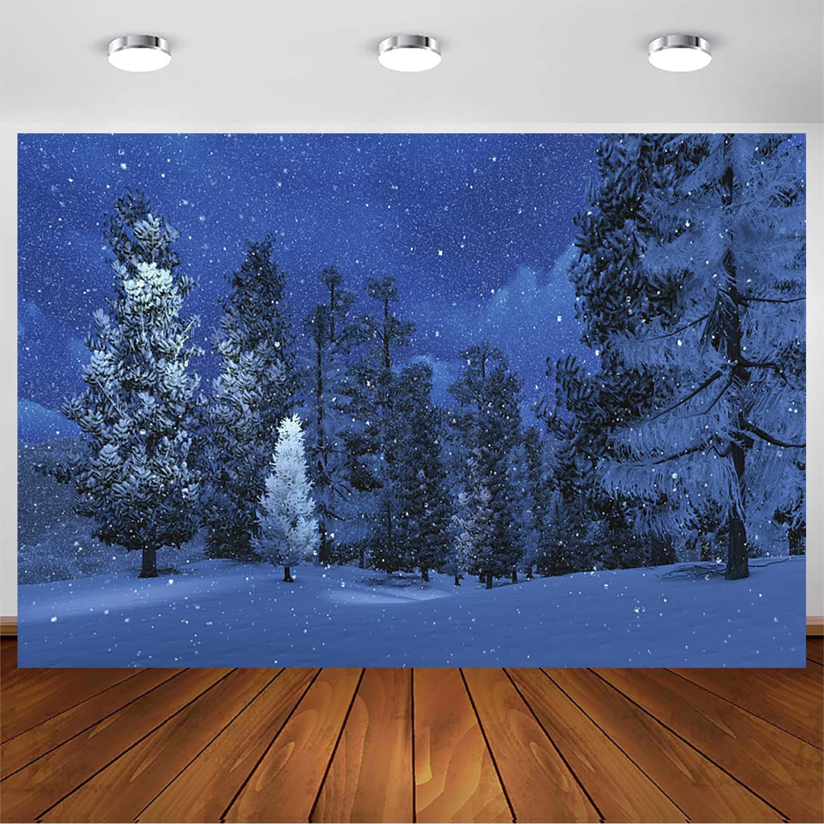Diha 12x8ft Winter Forest Backdrop, Branches Covered With Snow, Backdrop For Birthday Party Decoration Outdoor Theme Bedroom Wedding Day Photoshoot Background K