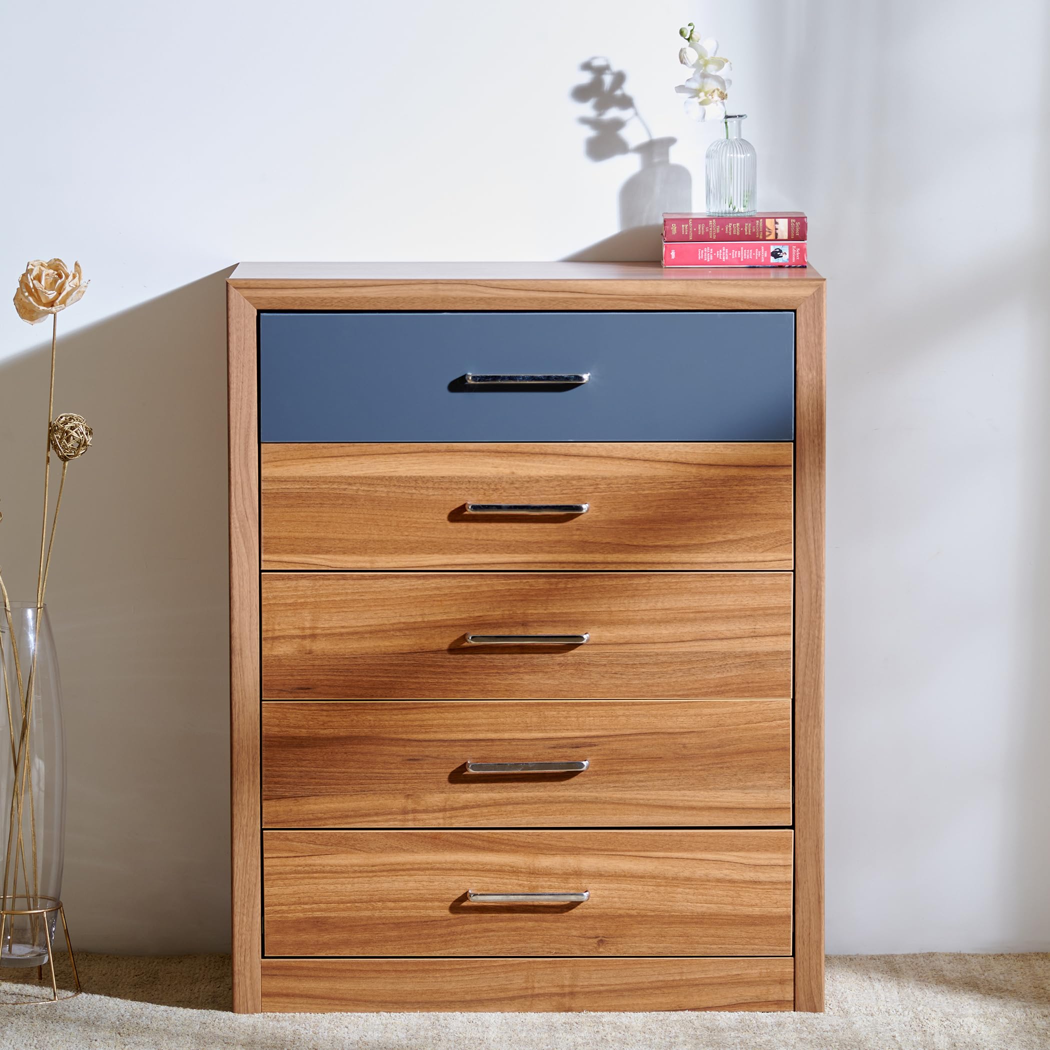 Home Centre Quadro Chest of 5 Drawers - Brown-image-45