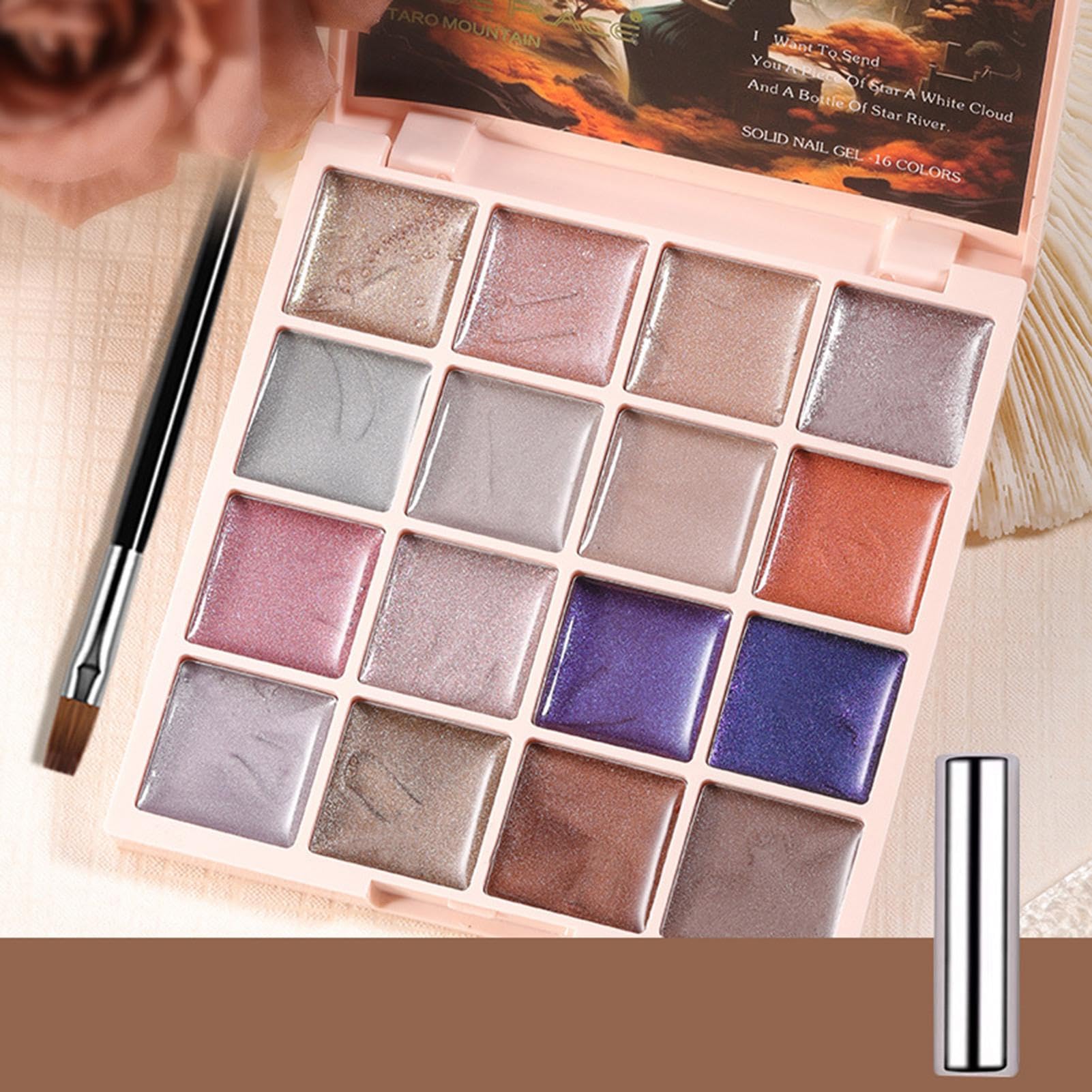 Solid Gel Nail Polish Palette, Gel Nail Palette, 16 Colors Nail Gel Palette, Magnetic Gel Nail Polish, Gel Nail Polish for, Nail Gel Painting Palette, Gel for Nail Design, Gel