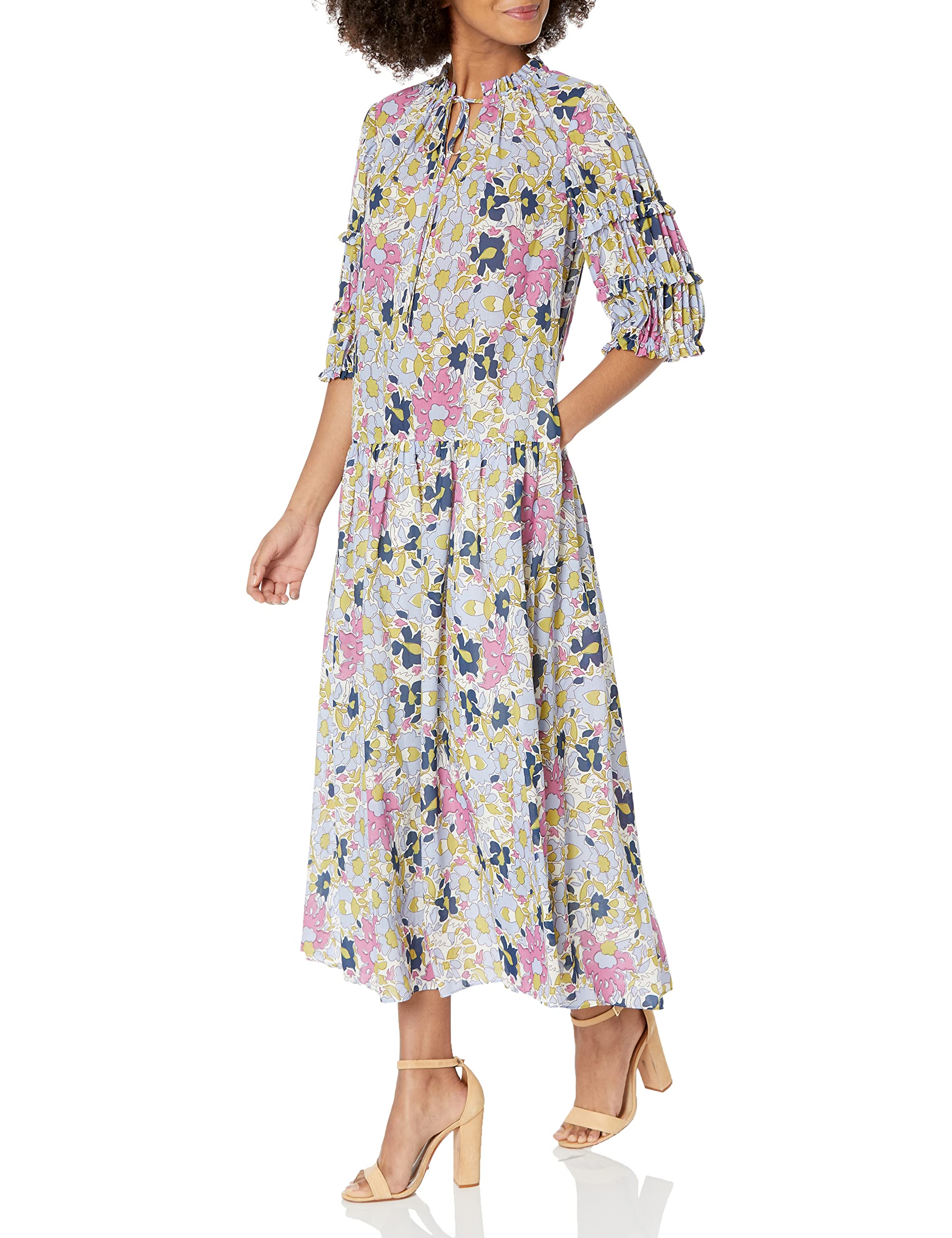 Rebecca TaylorWomen's Passion Flower Pleated Sleeve Dress