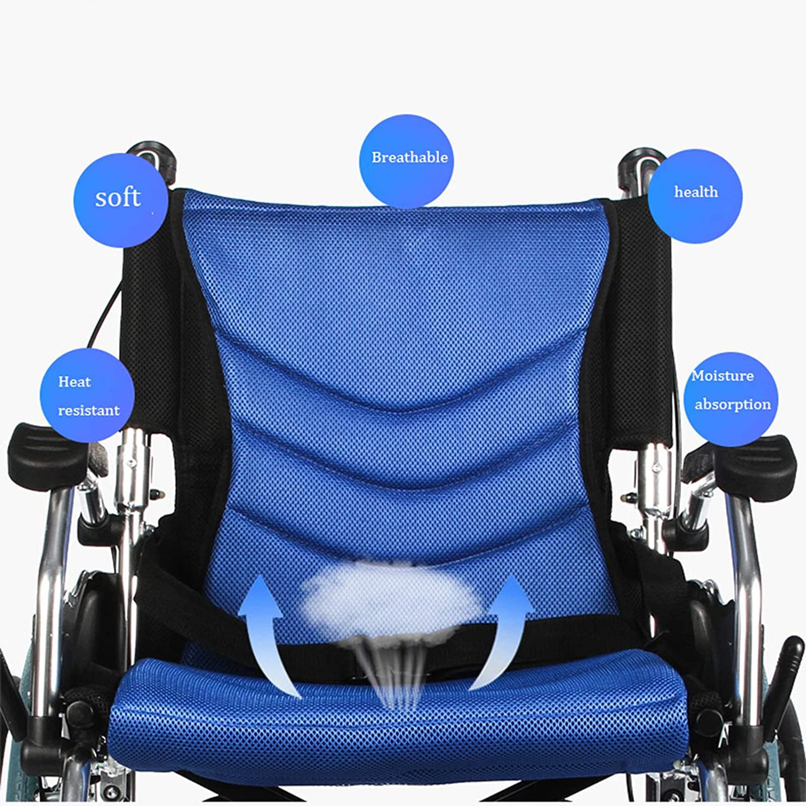 Silla De Transporte Ligera, Silla De Ruedas De Aluminio Autopropulsada Plegable con Frenos De Mano con Bloqueo, Silla Multifuncional De Rueda Grande para Todo Terreno para Ancianos