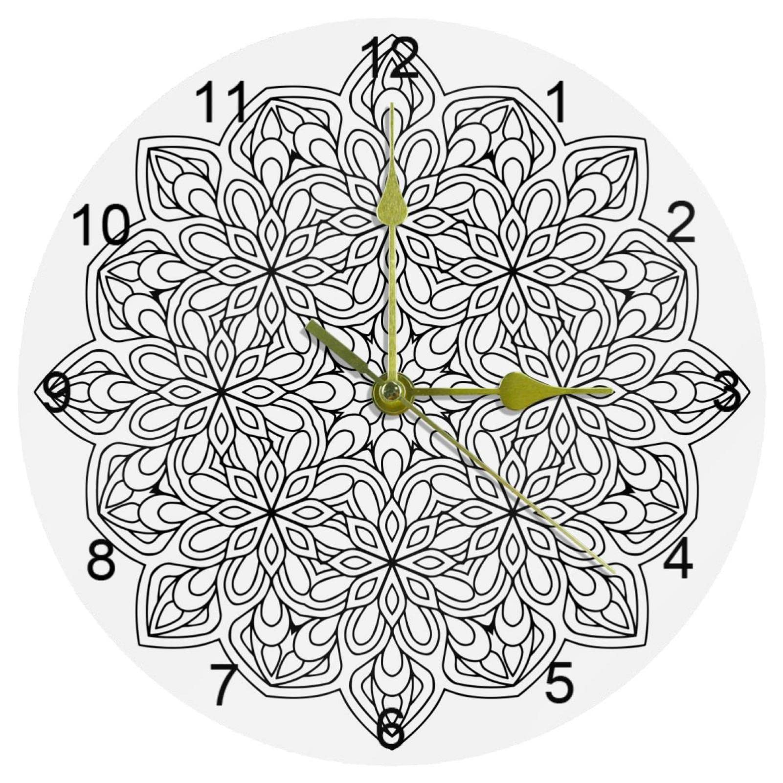 Horloge murale numérique arabe silencieuse noire à piles pour une lecture de l'heure facile