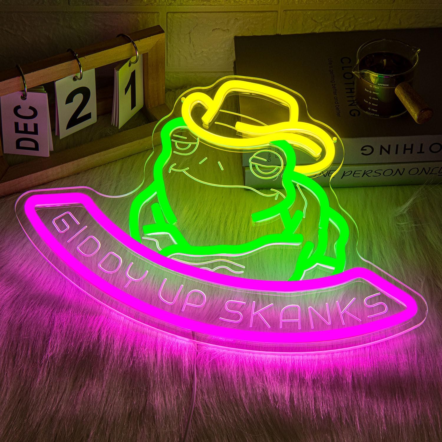 Frog Neon Sign Toad Hat Neon Light for Wall Decoration Dimmable USB Powered Frog LED Signs for Bar Man Cave Bedroom Party Birthday Christmas Gifts for Toad Lover - Image 2