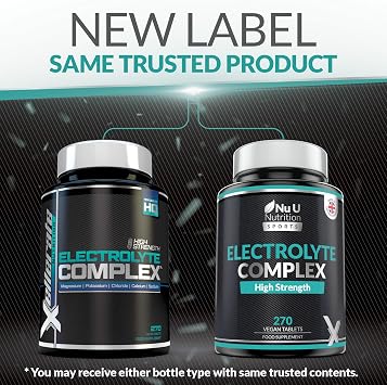 Nu U Nutrition - Electrolytes Complex - 270 Vegan Unflavoured Tablets with Sodium, Potassium, Magnesium & Calcium Phosphate - Suitable for Carnivore & Paleo Diet - Made in the UK